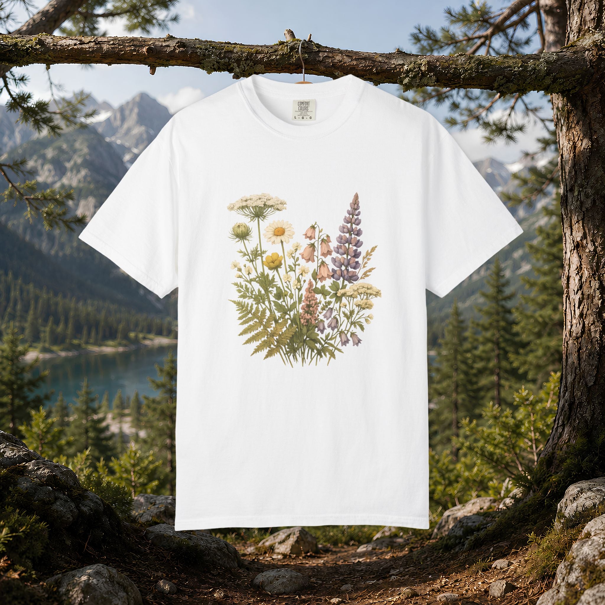 Wildflower Bouquet T-shirt | Botanical Meadow Floral Print