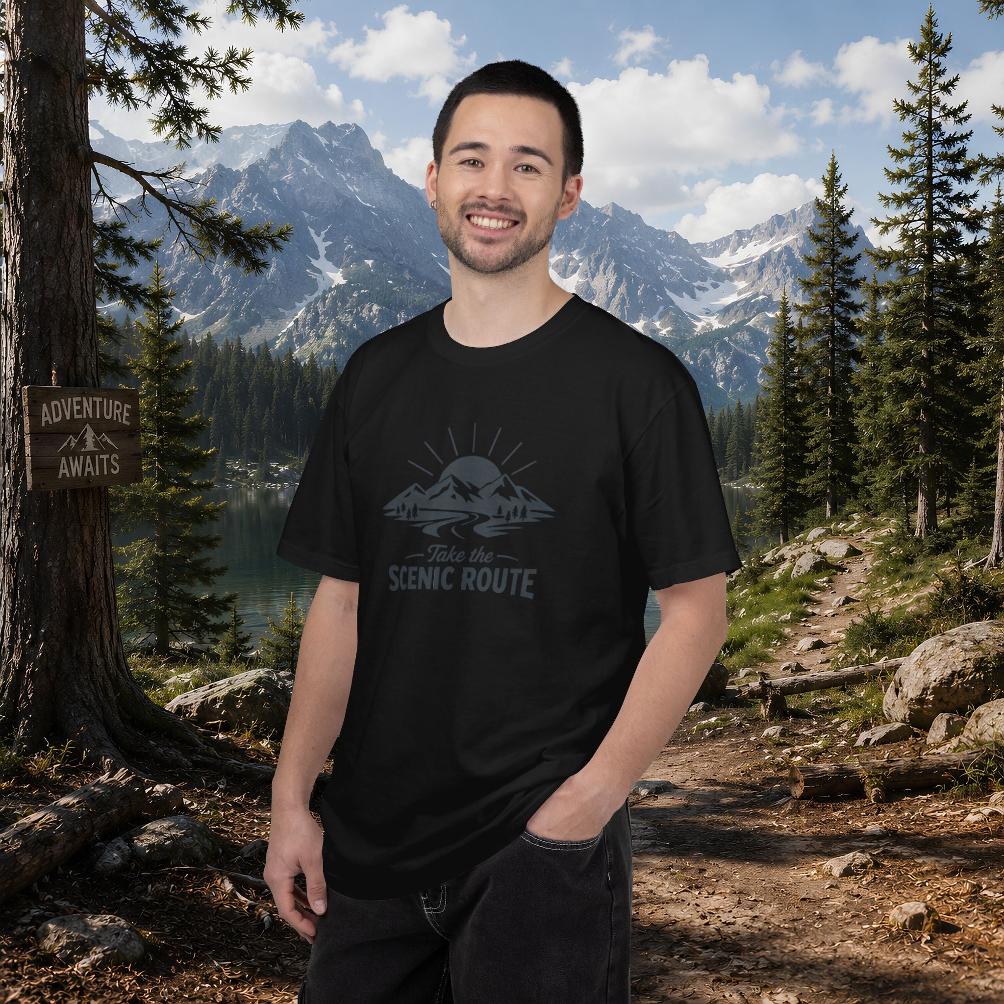 Scenic Route T‑Shirt — Take the Scenic Route Mountain Adventure Tee