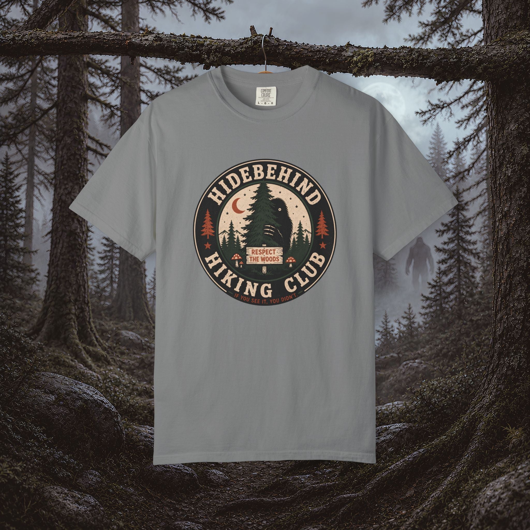 Hidebehind Hiking Club T-Shirt — Vintage Cryptid Outdoors Tee