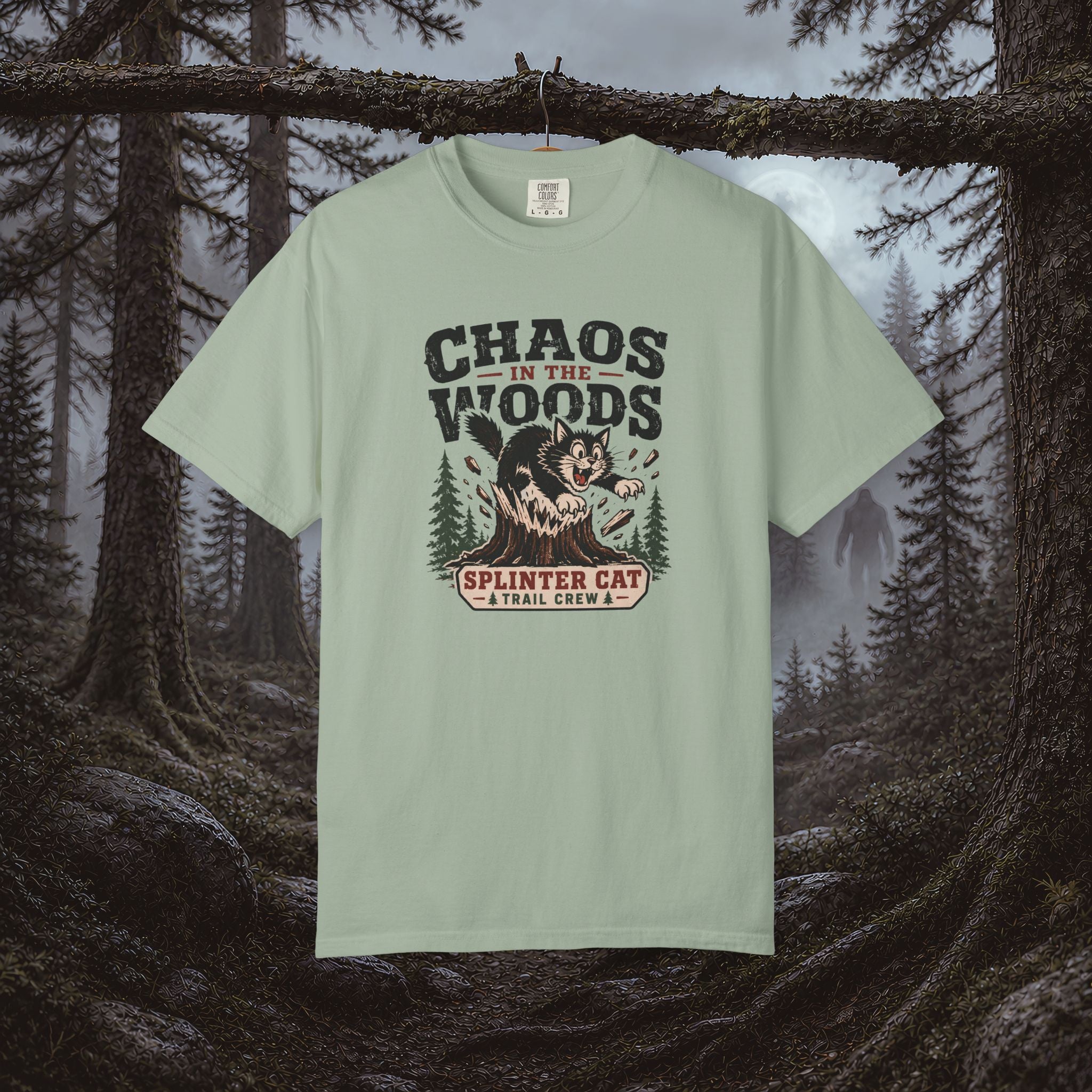Splinter Cat 'Chaos in the Woods' Graphic Tee — Vintage Outdoor Trail Shirt