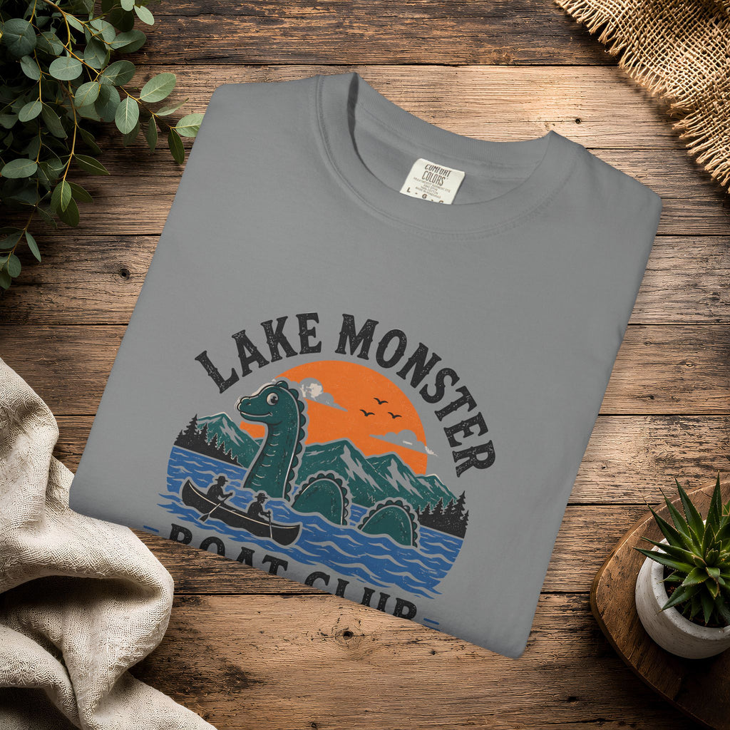Champ Lake Monster Boat Club T-Shirt — Retro Nautical Crew Tee