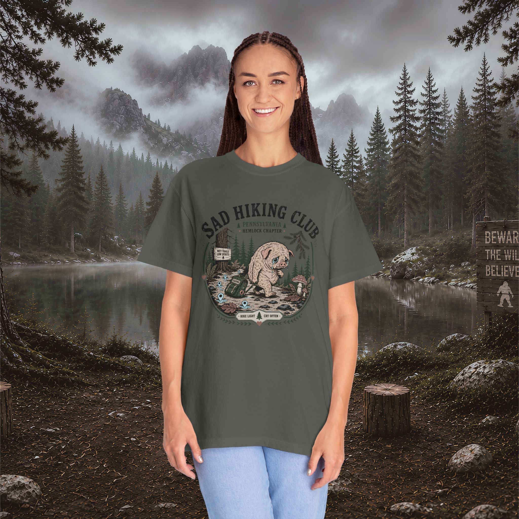 Squonk Sad Hiking Club T-Shirt — Vintage Mountain Camping Tee