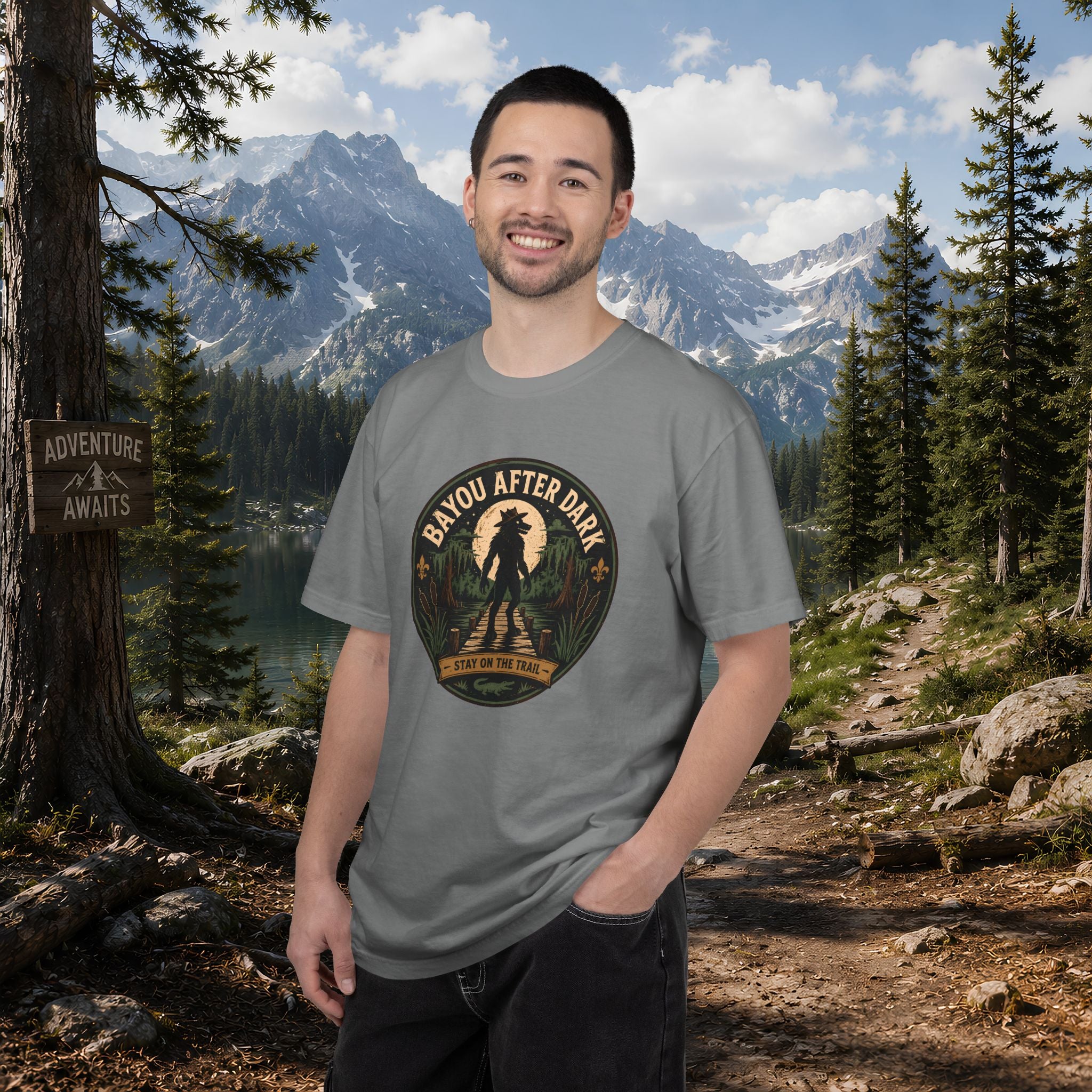 Rougarou Bayou After Dark T-Shirt — Swamp Cryptid Graphic Tee