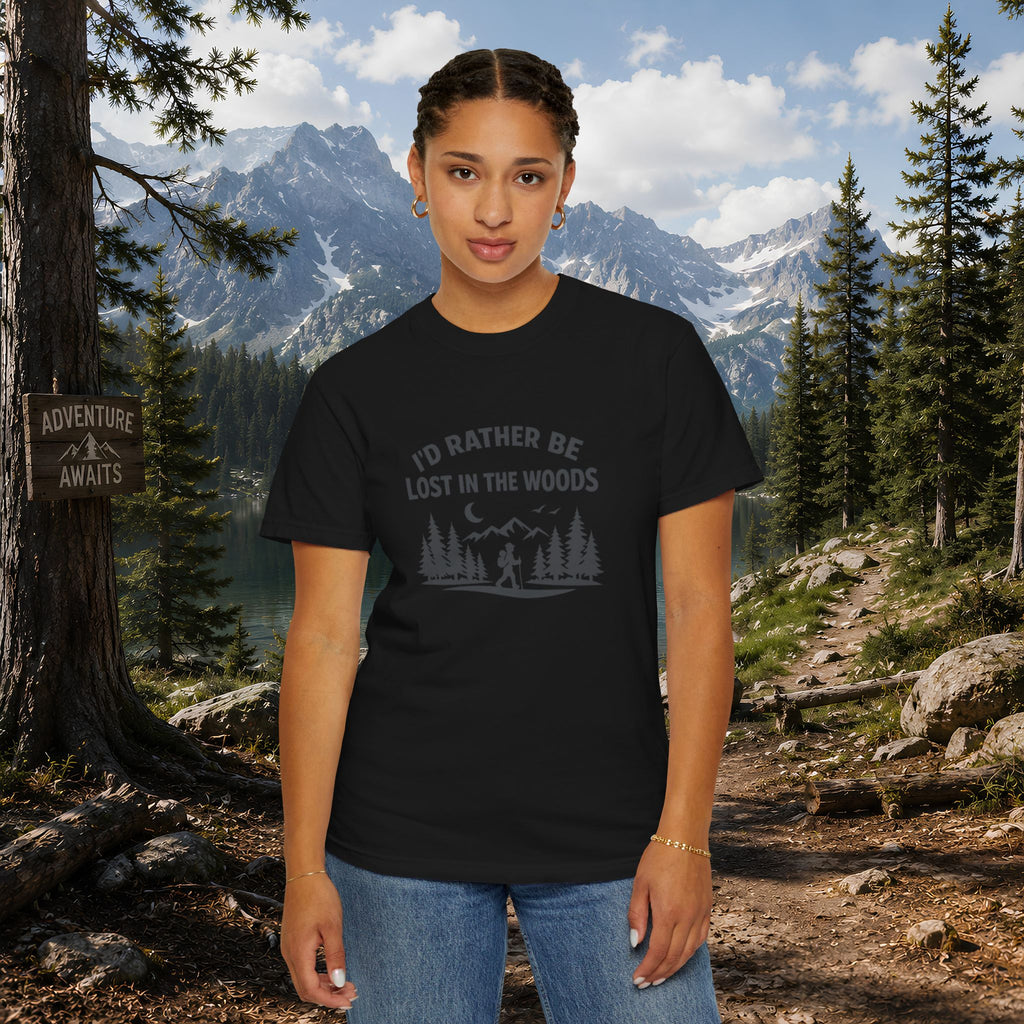 I'd Rather Be Lost In The Woods T-Shirt — Hiking Nature Graphic Tee