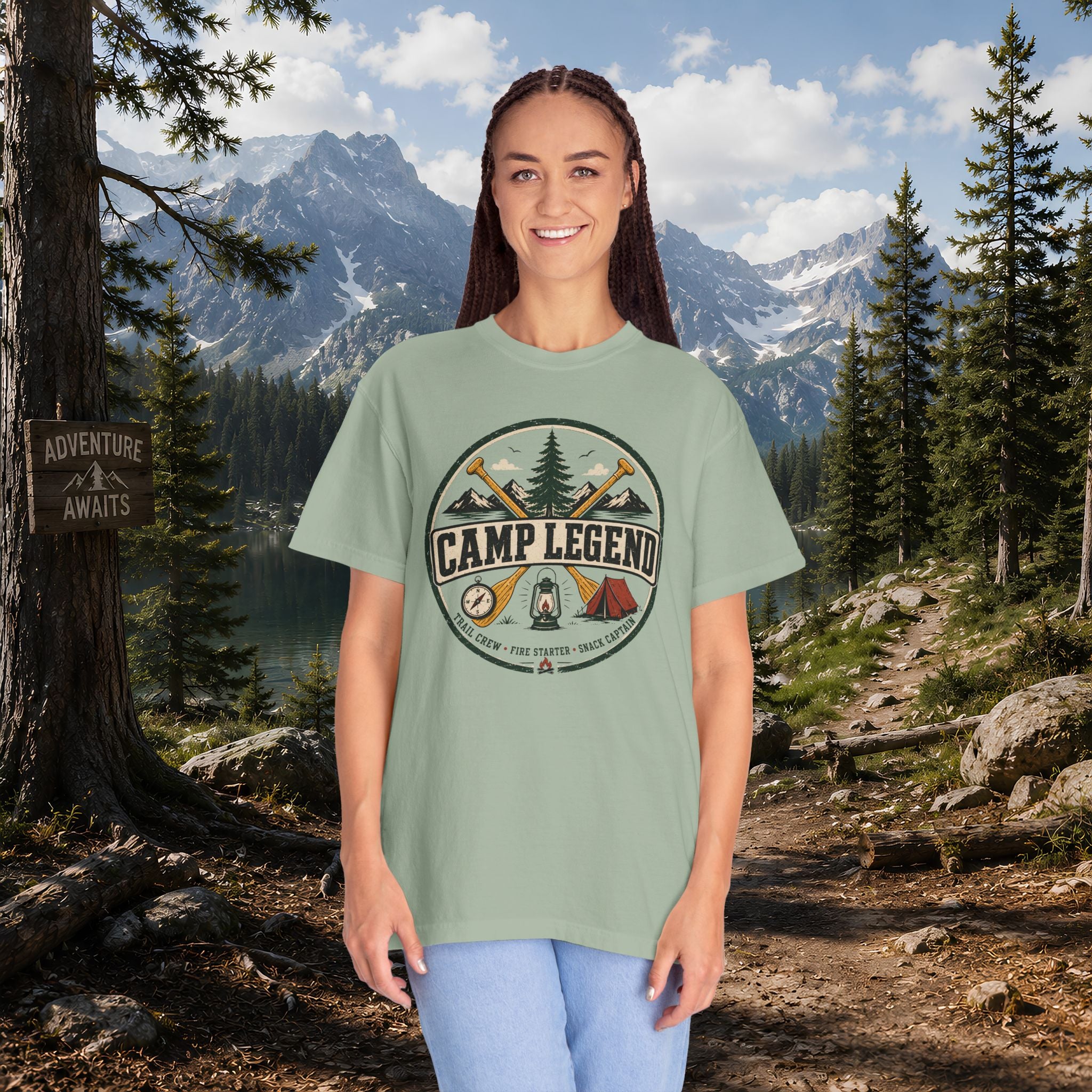 Camp Legend T-Shirt — Vintage Camping Badge Tee