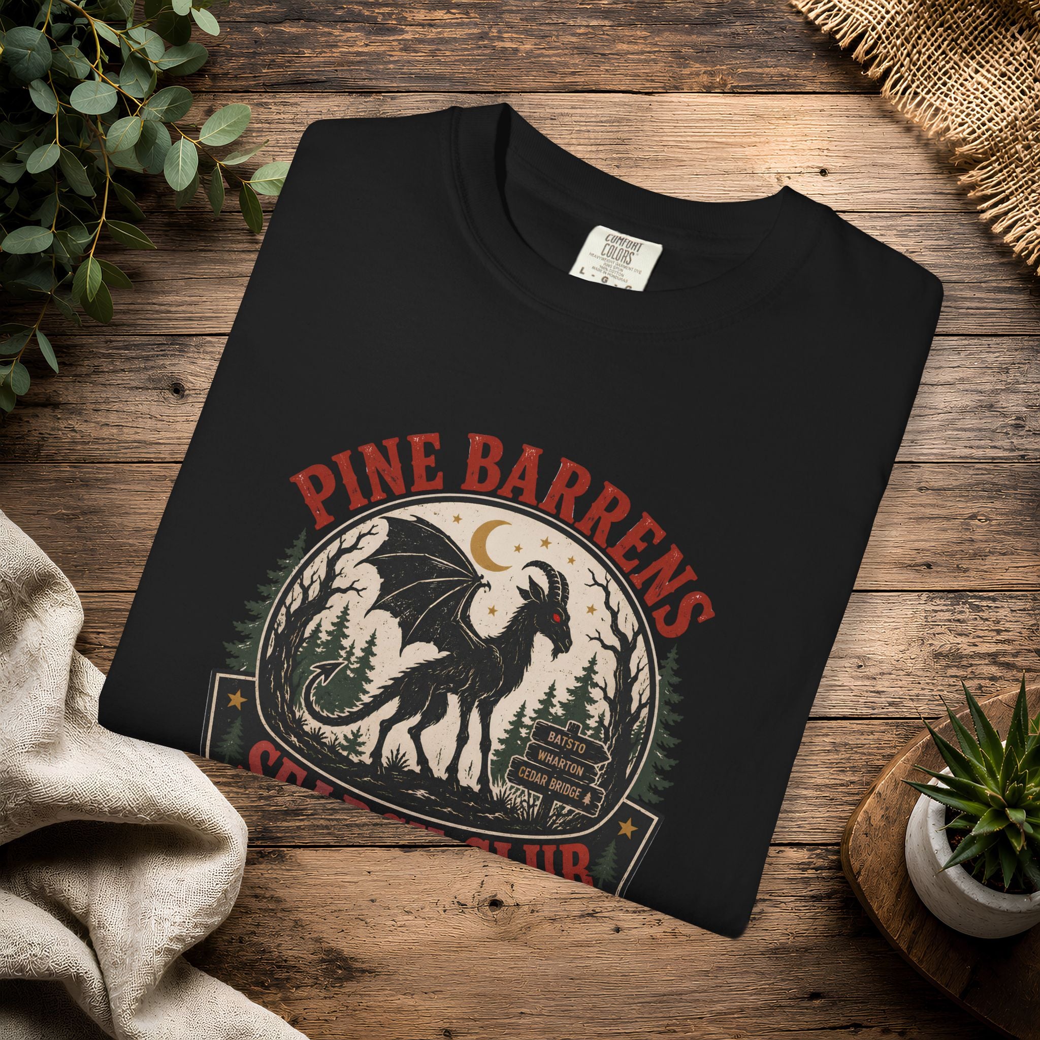 Jersey Devil Pine Barrens Search Club T-Shirt — Vintage Cryptid Graphic Tee