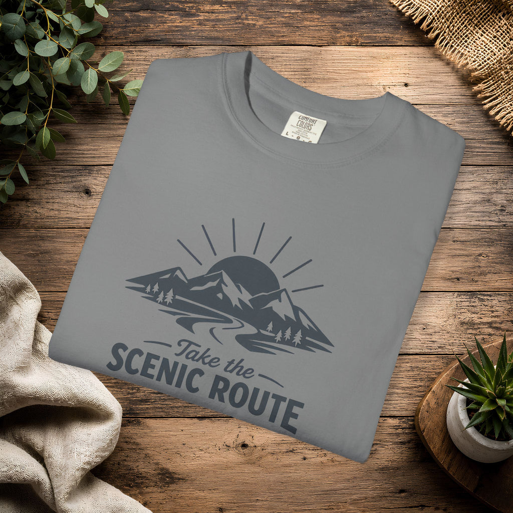 Scenic Route T‑Shirt — Take the Scenic Route Mountain Adventure Tee