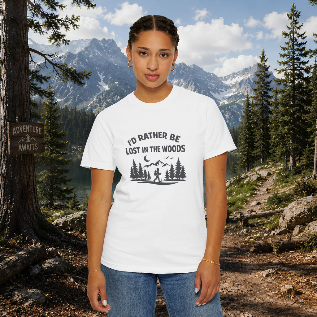 I'd Rather Be Lost In The Woods T-Shirt — Hiking Nature Graphic Tee