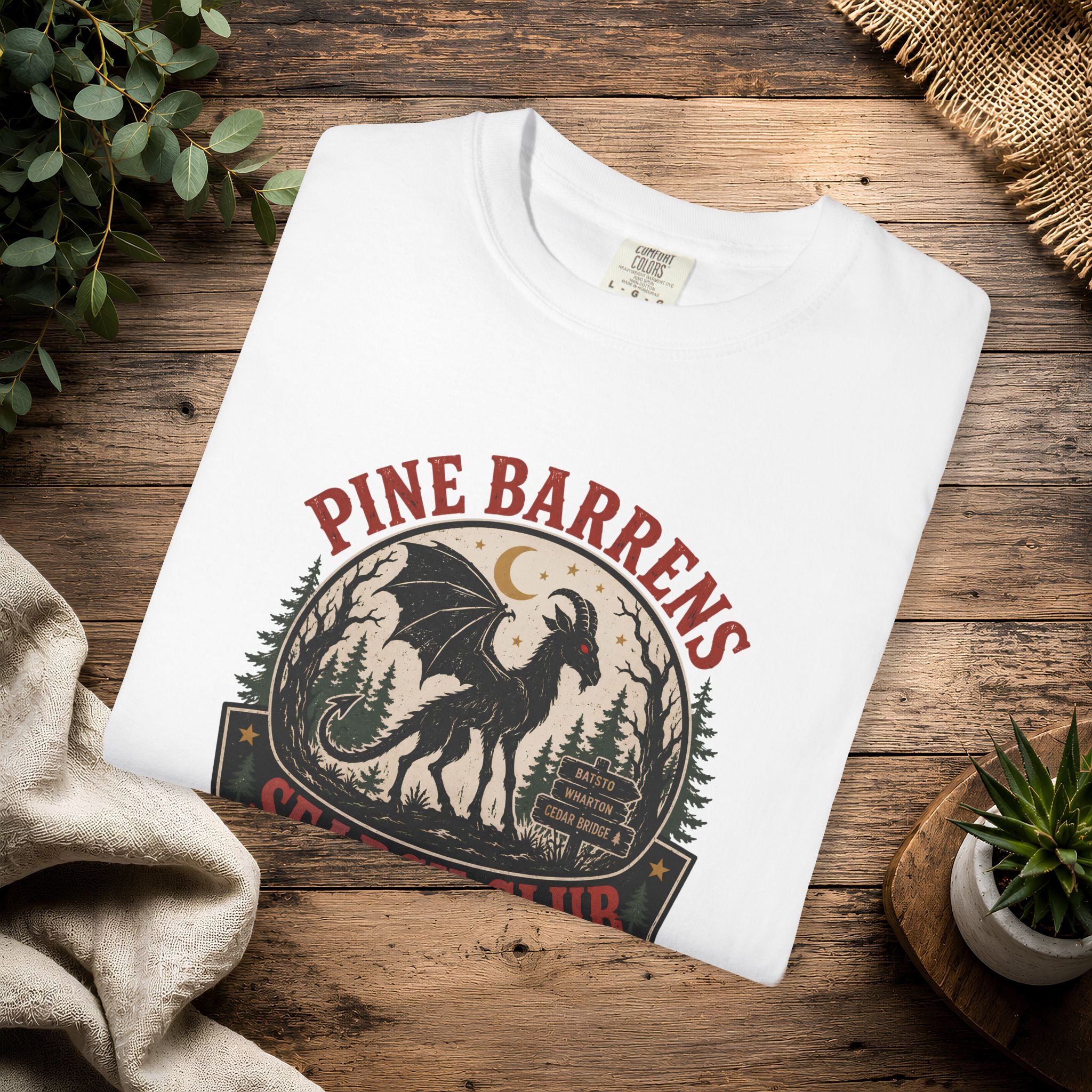 Jersey Devil Pine Barrens Search Club T-Shirt — Vintage Cryptid Graphic Tee