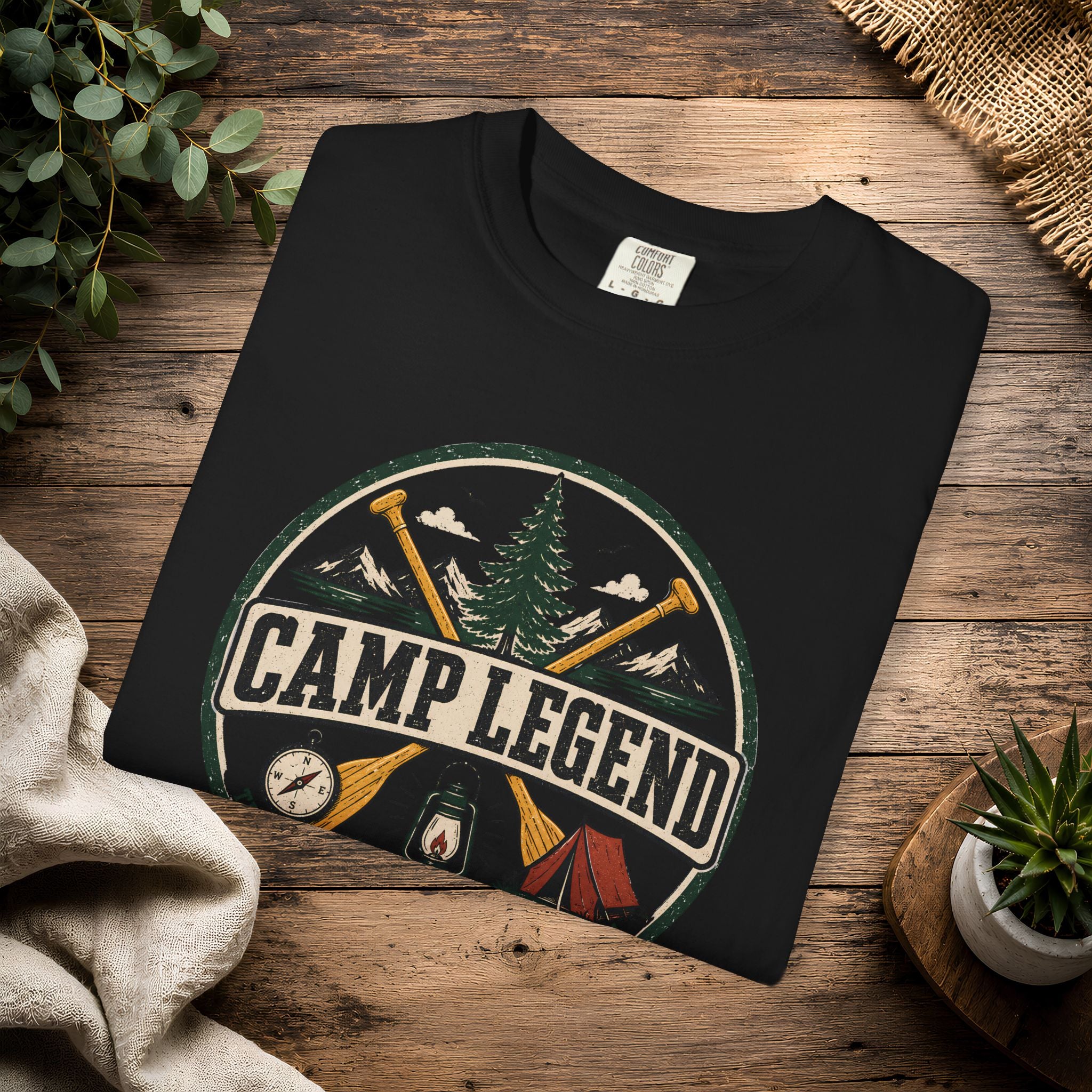 Camp Legend T-Shirt — Vintage Camping Badge Tee