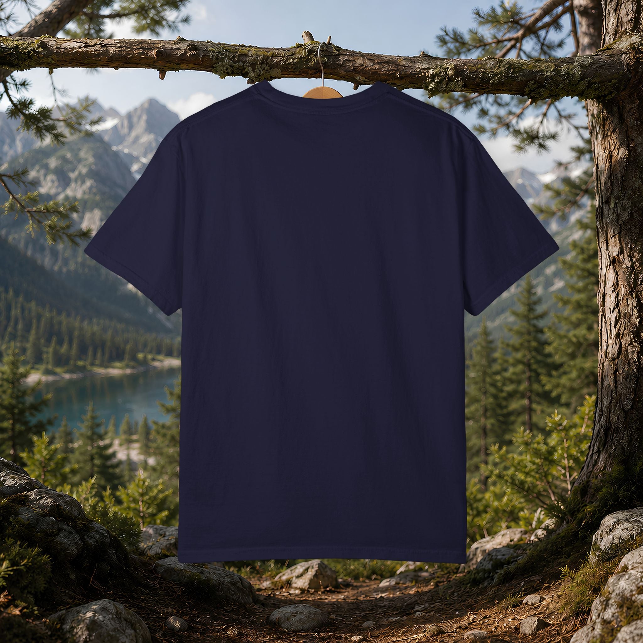 Scenic Route Camping T-Shirt — Retro Mountains & Tent Outdoor Tee