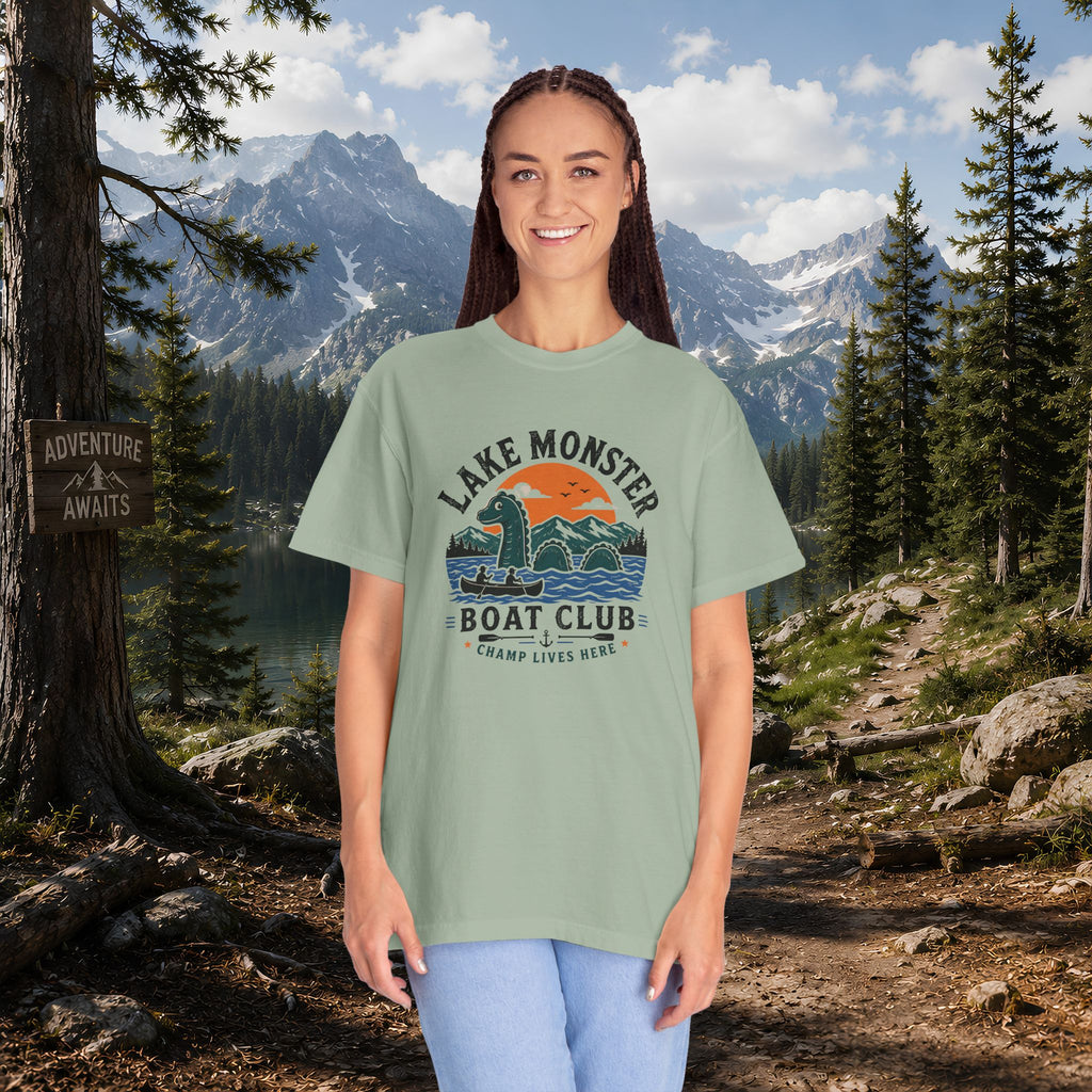 Champ Lake Monster Boat Club T-Shirt — Retro Nautical Crew Tee