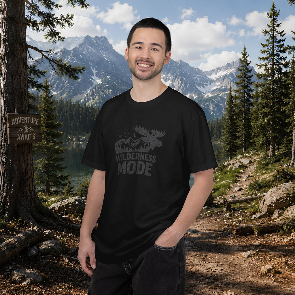 Wilderness Mode T-Shirt — Outdoor Moose Mountain Graphic Tee
