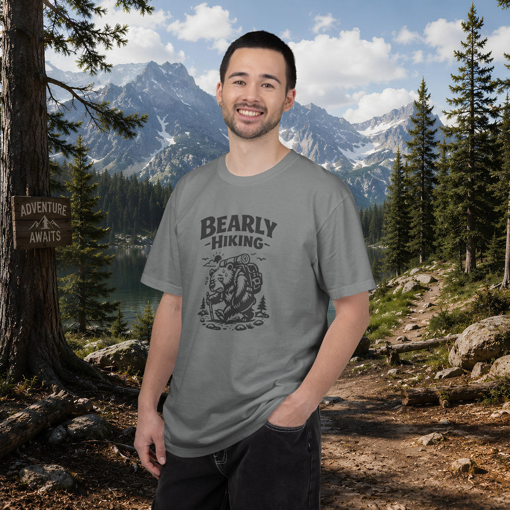 Bearly Hiking T-Shirt — Funny Bear Backpacking Graphic Tee for Hikers & Outdoor Lovers