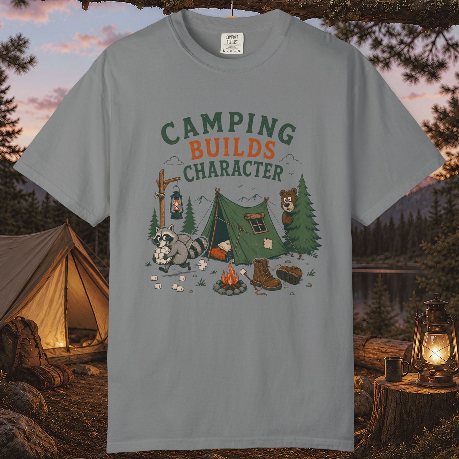 Camping Builds Character T-Shirt