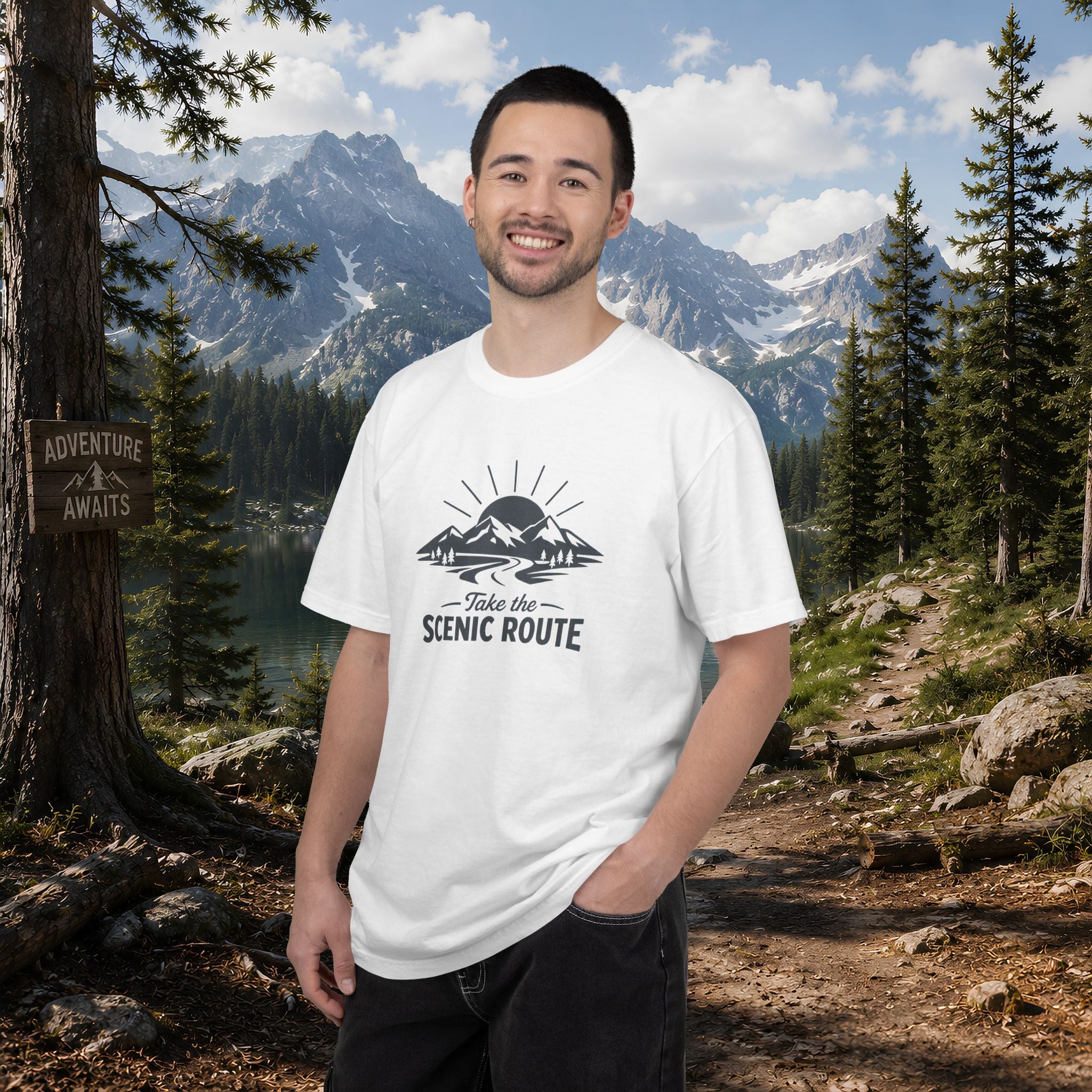 Scenic Route T‑Shirt — Take the Scenic Route Mountain Adventure Tee