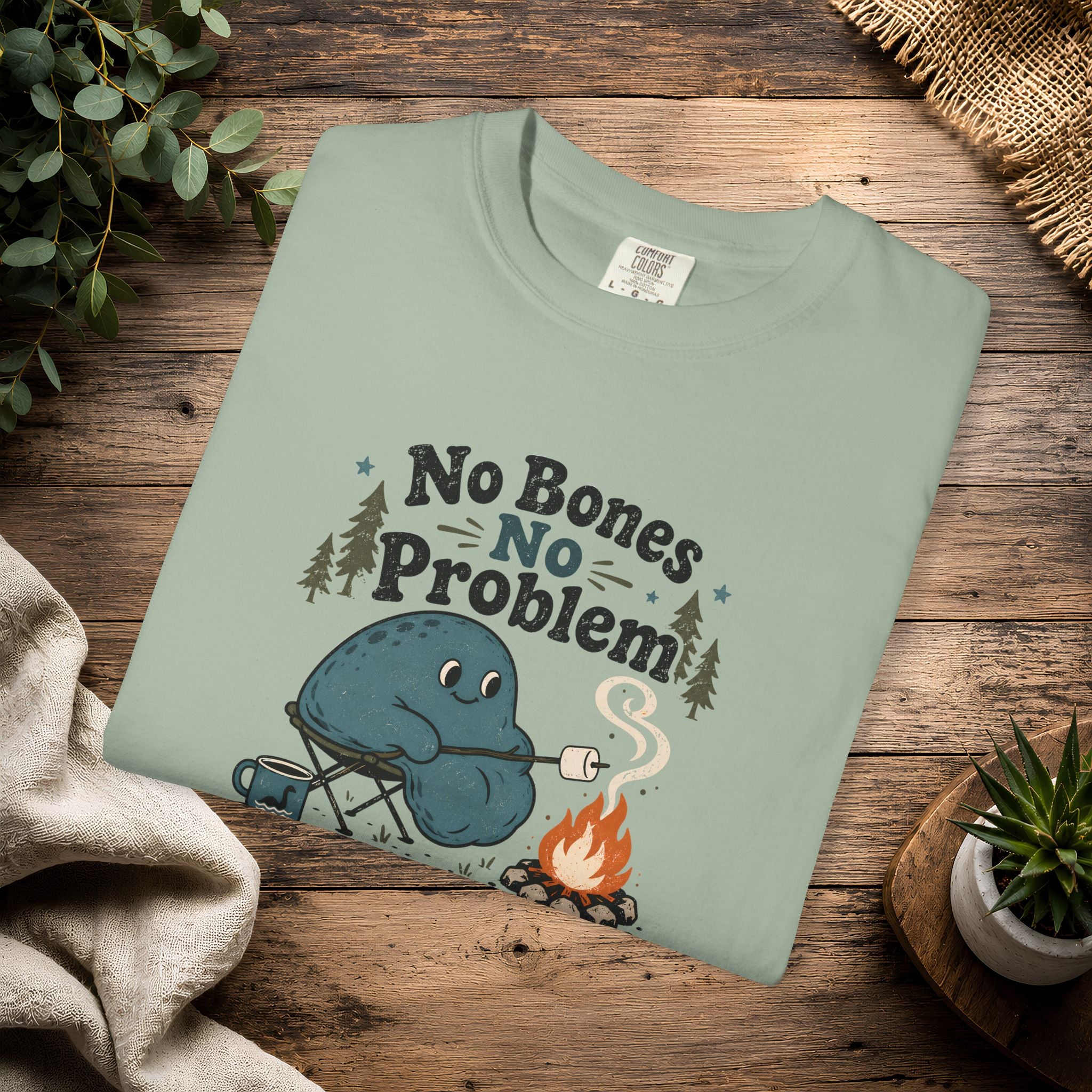 No Bones No Problem — Kinderhook Blob Campfire T-Shirt