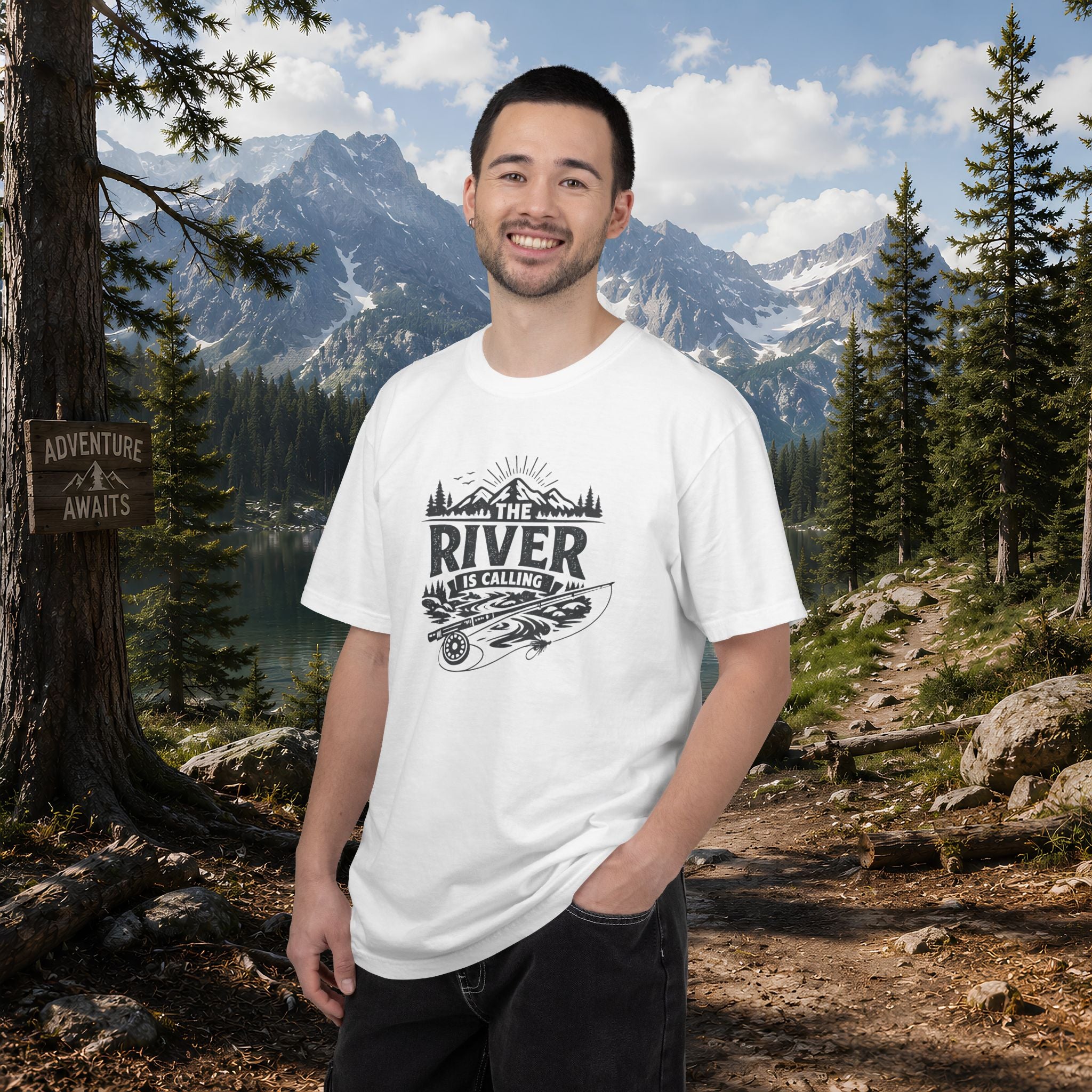 The River Is Calling T-Shirt — Rustic Fishing & Kayak Outdoor Tee