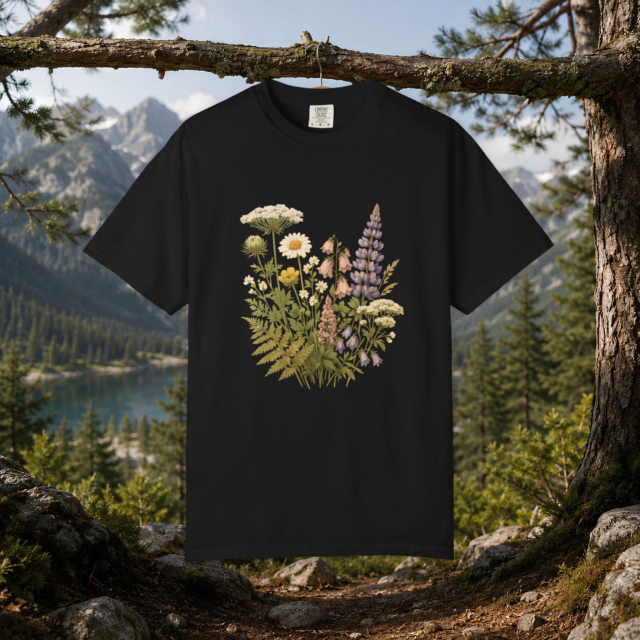 Wildflower Bouquet T-shirt | Botanical Meadow Floral Print