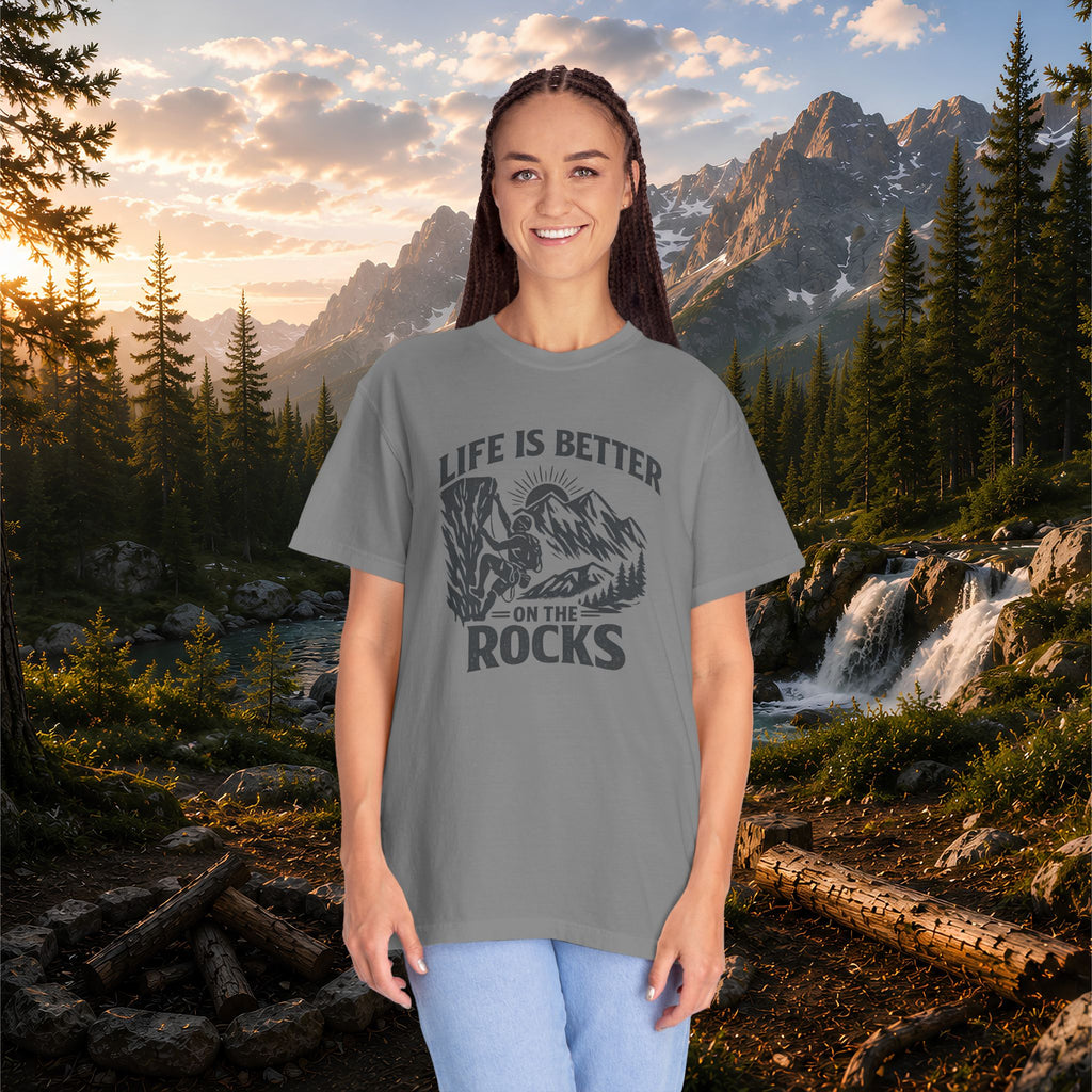 Life Is Better on the Rocks Mountain T-Shirt - Climbing Tee