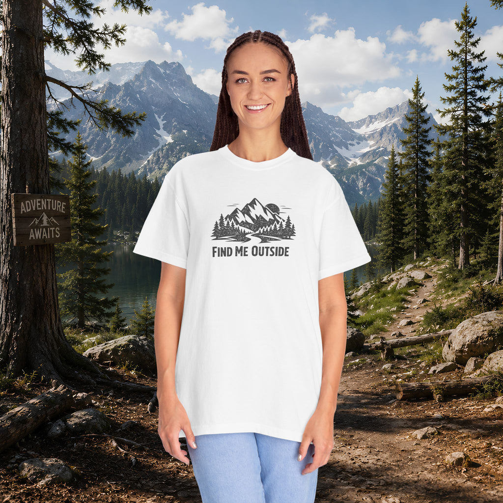 Find Me Outside Mountain T-Shirt — Outdoor Adventure Graphic Tee