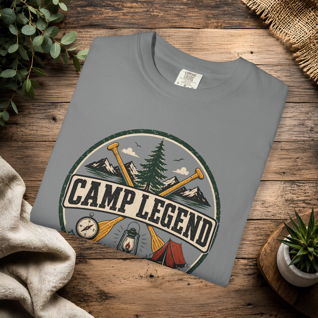 Camp Legend T-Shirt — Vintage Camping Badge Tee