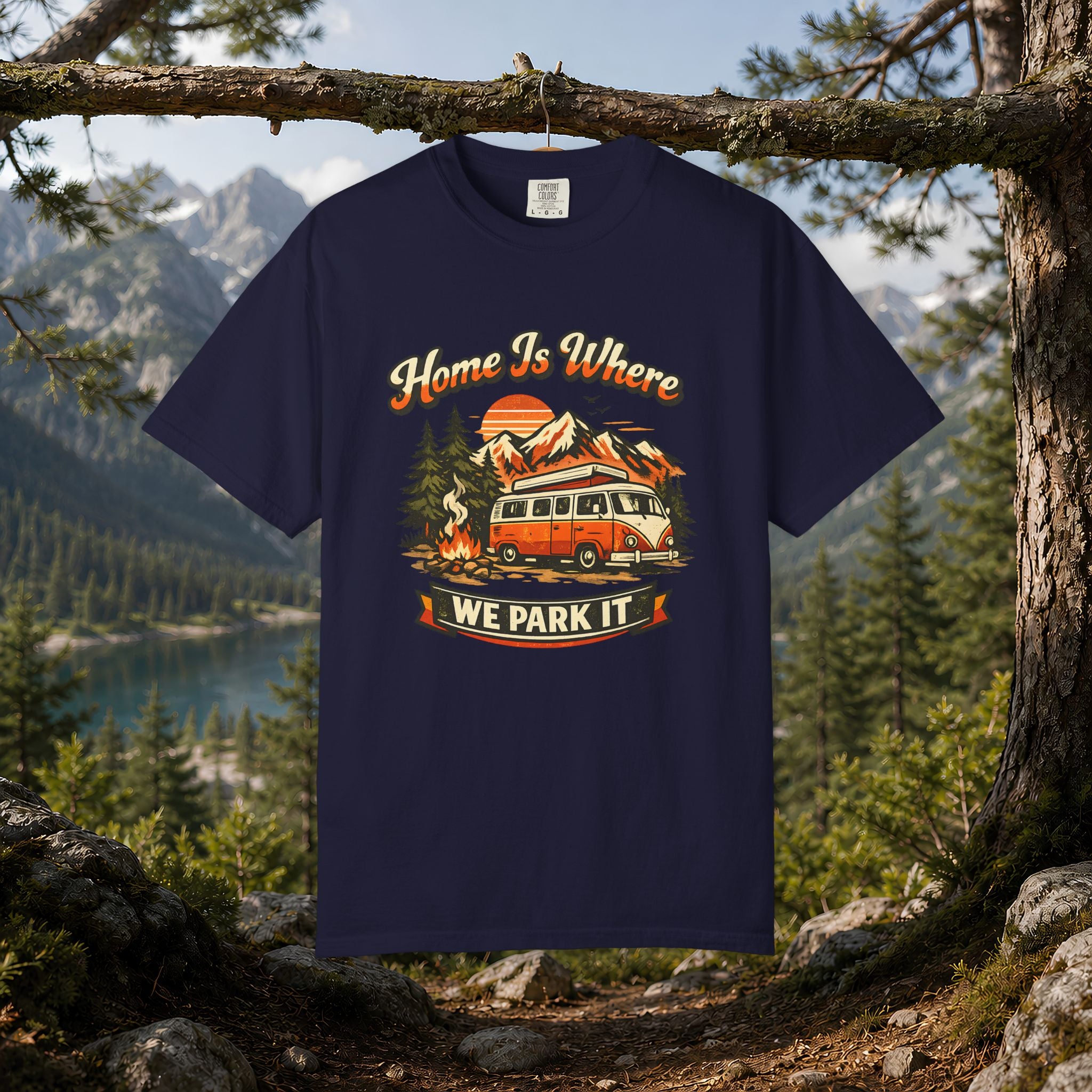 "Home Is Where We Park It" Camper Van Graphic Tee