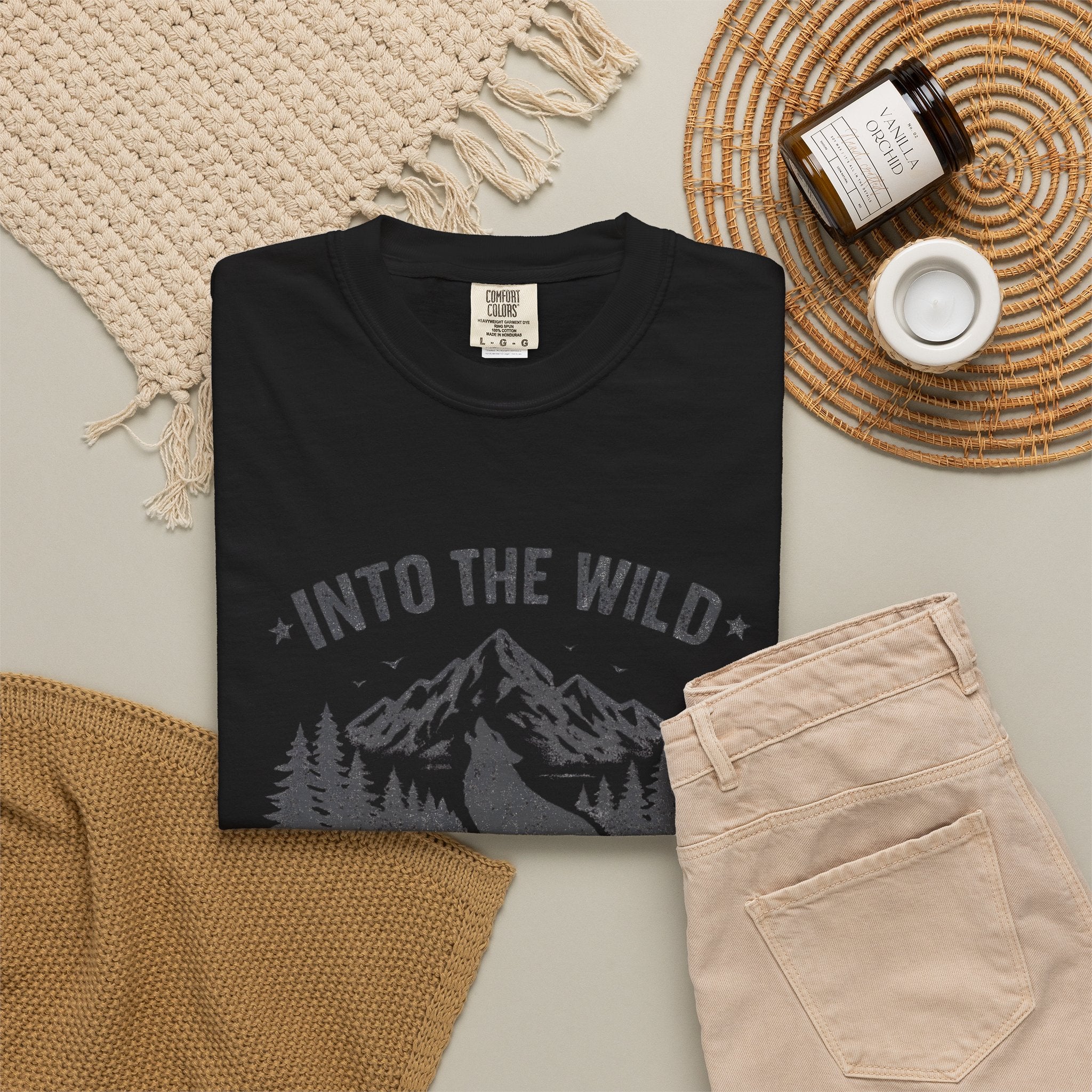 Into the Wild Wolf T-Shirt — Mountain Camping Adventure Tee
