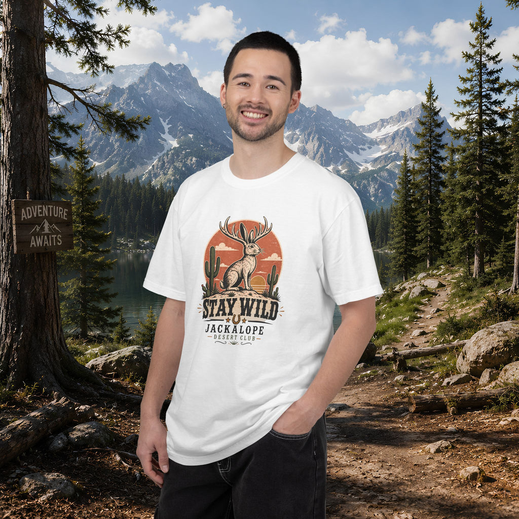 Stay Wild Jackalope T-Shirt — Vintage Desert Adventure Tee