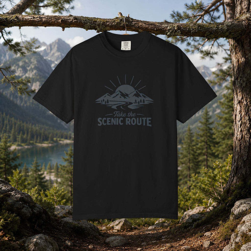 Scenic Route T‑Shirt — Take the Scenic Route Mountain Adventure Tee