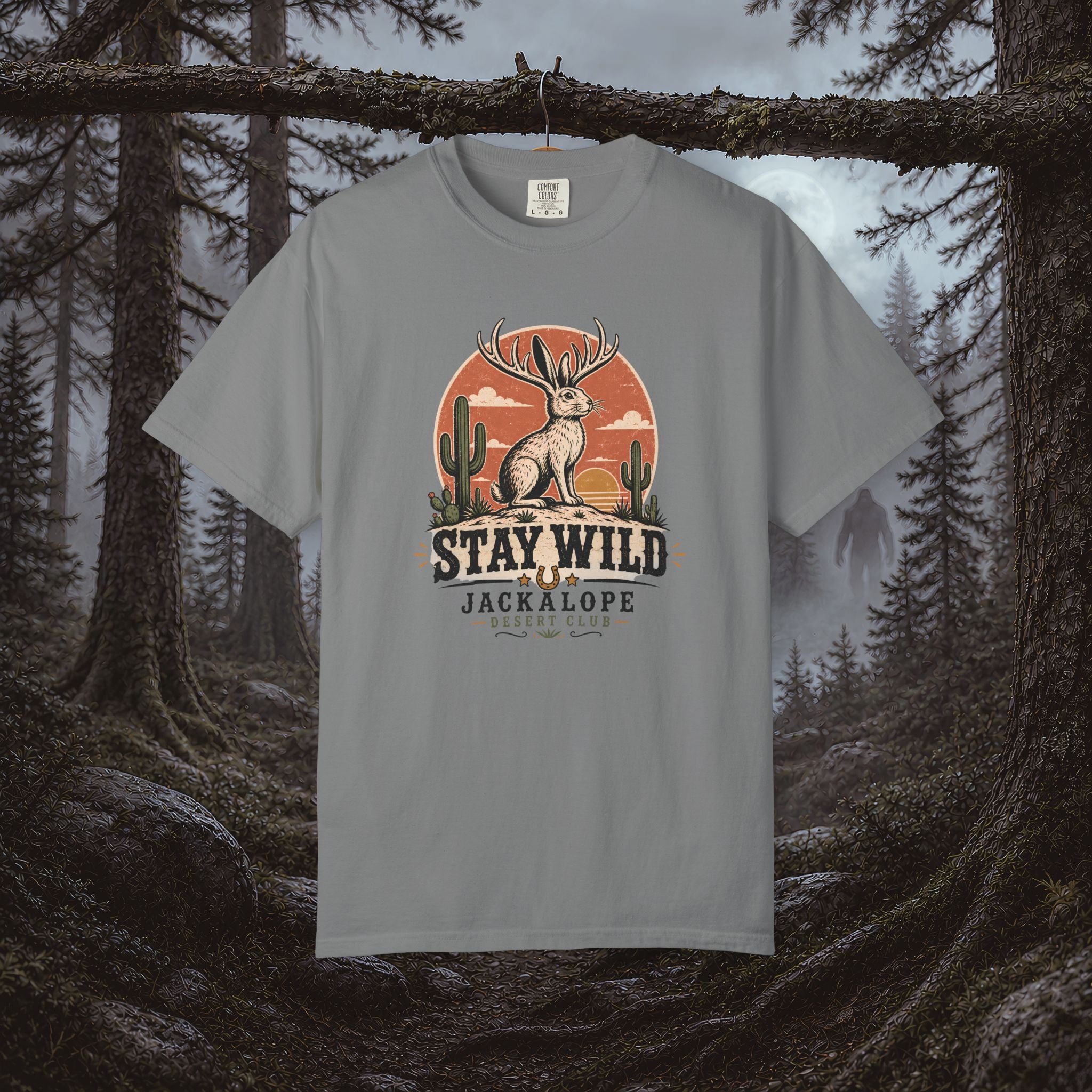 Stay Wild Jackalope T-Shirt — Vintage Desert Adventure Tee