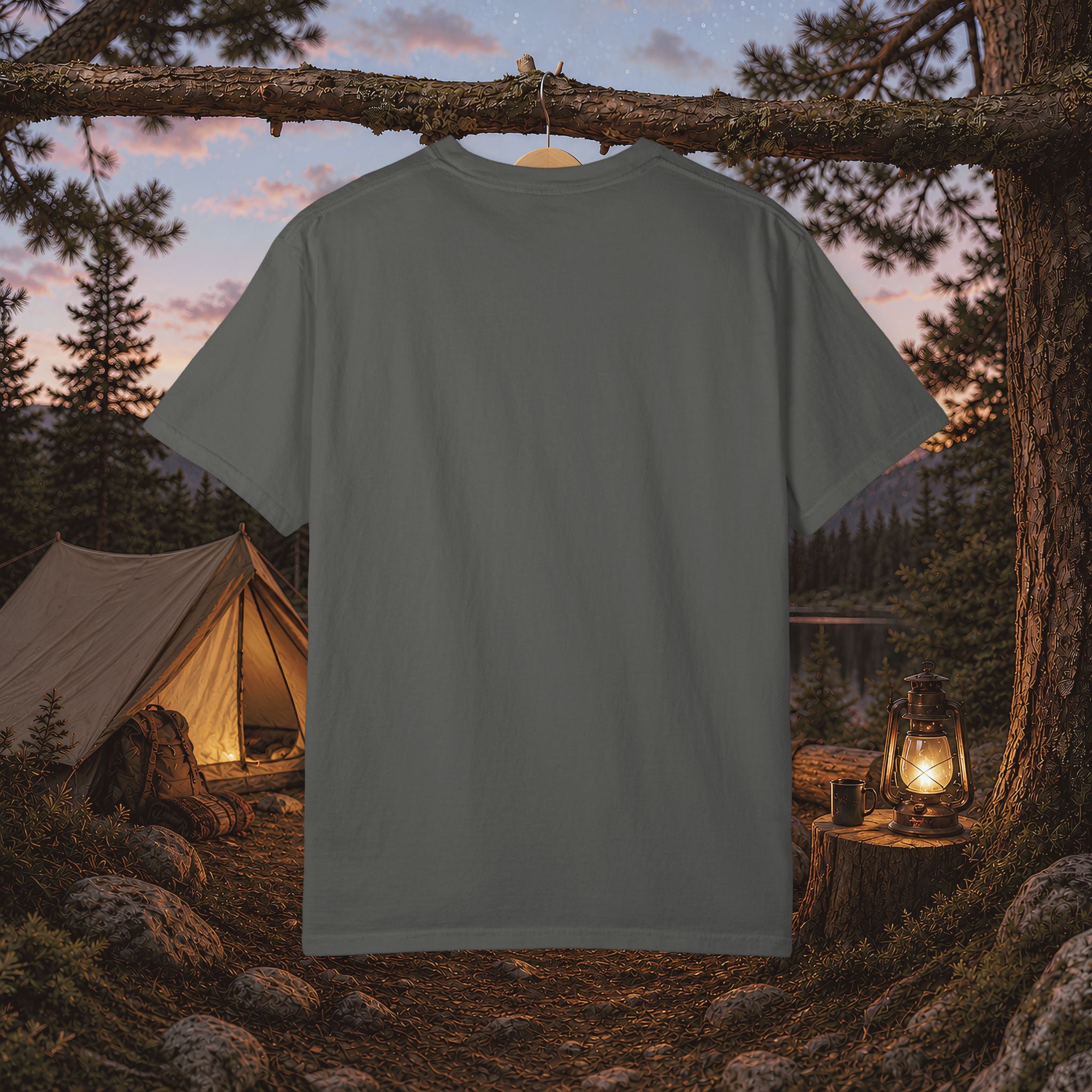 Cabin Nights Crew T-Shirt — Cozy Fox Camping Tee