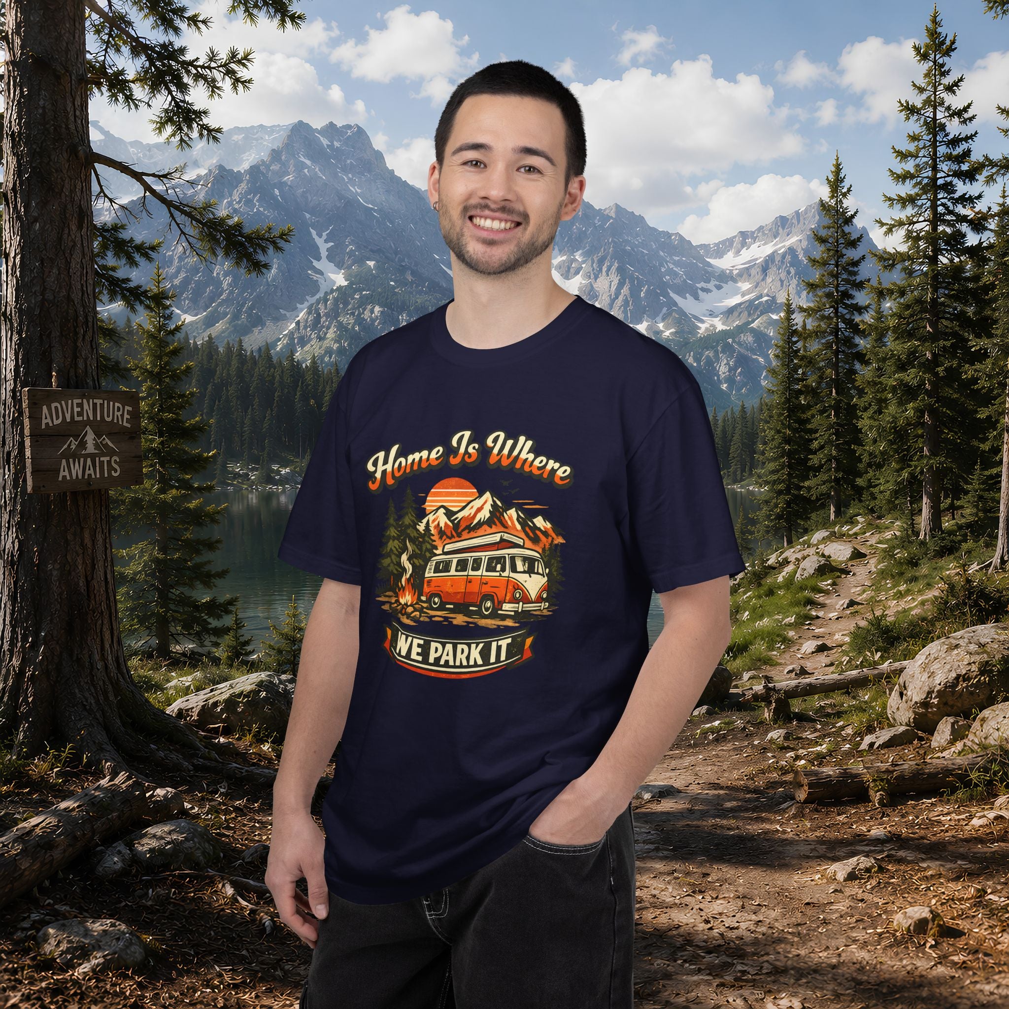 "Home Is Where We Park It" Camper Van Graphic Tee