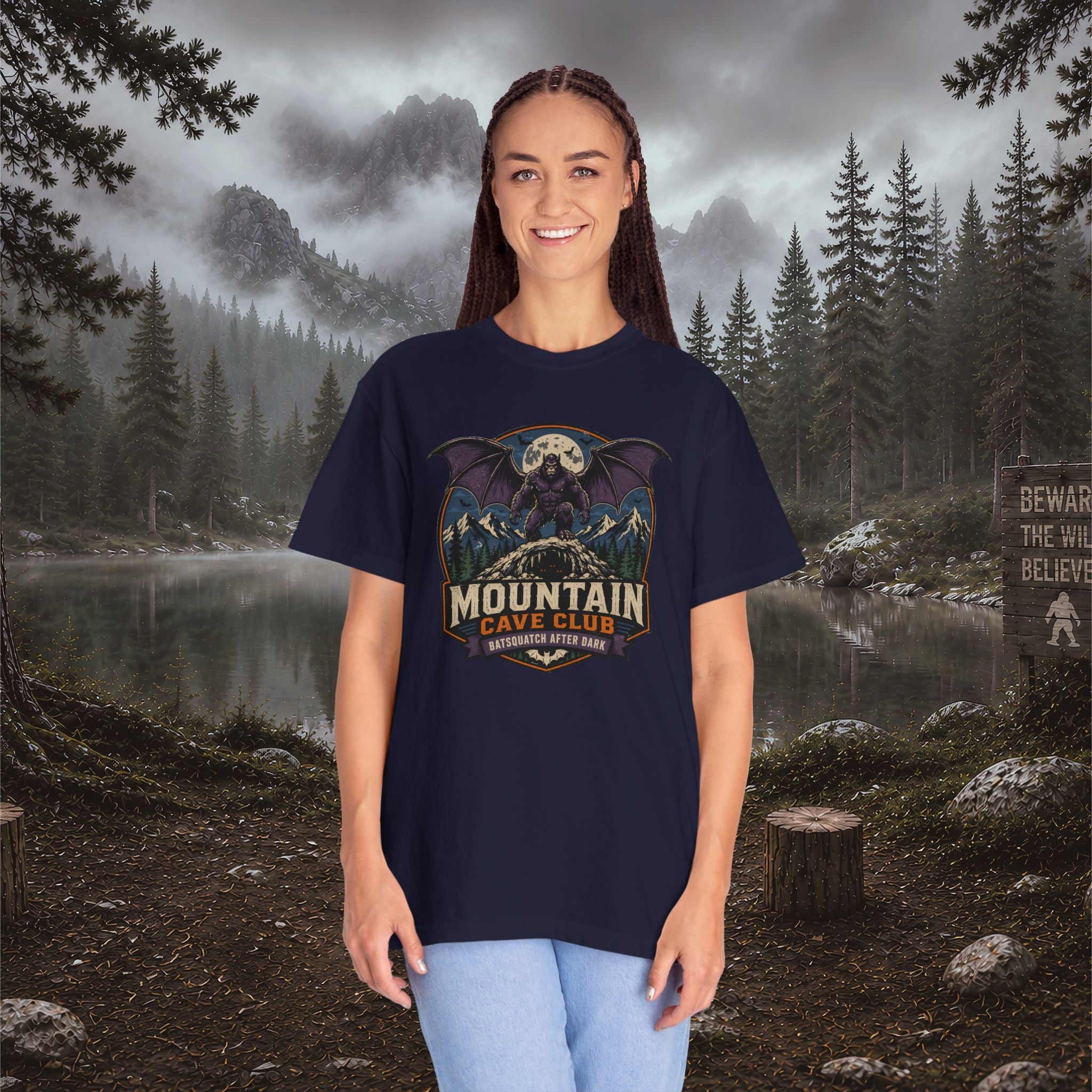 Batsquatch Mountain Cave Club Tee — Vintage Adventure T-Shirt