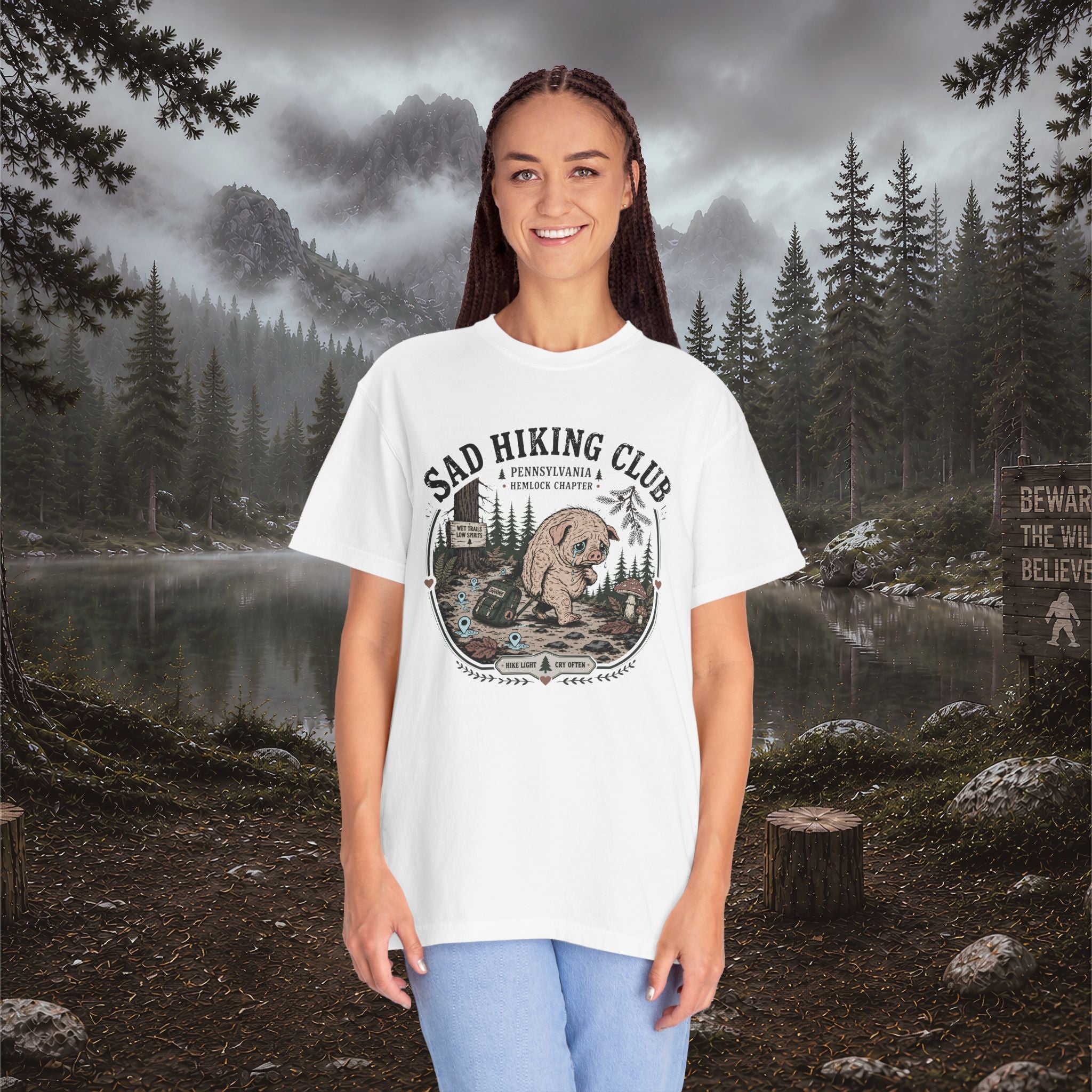 Squonk Sad Hiking Club T-Shirt — Vintage Mountain Camping Tee
