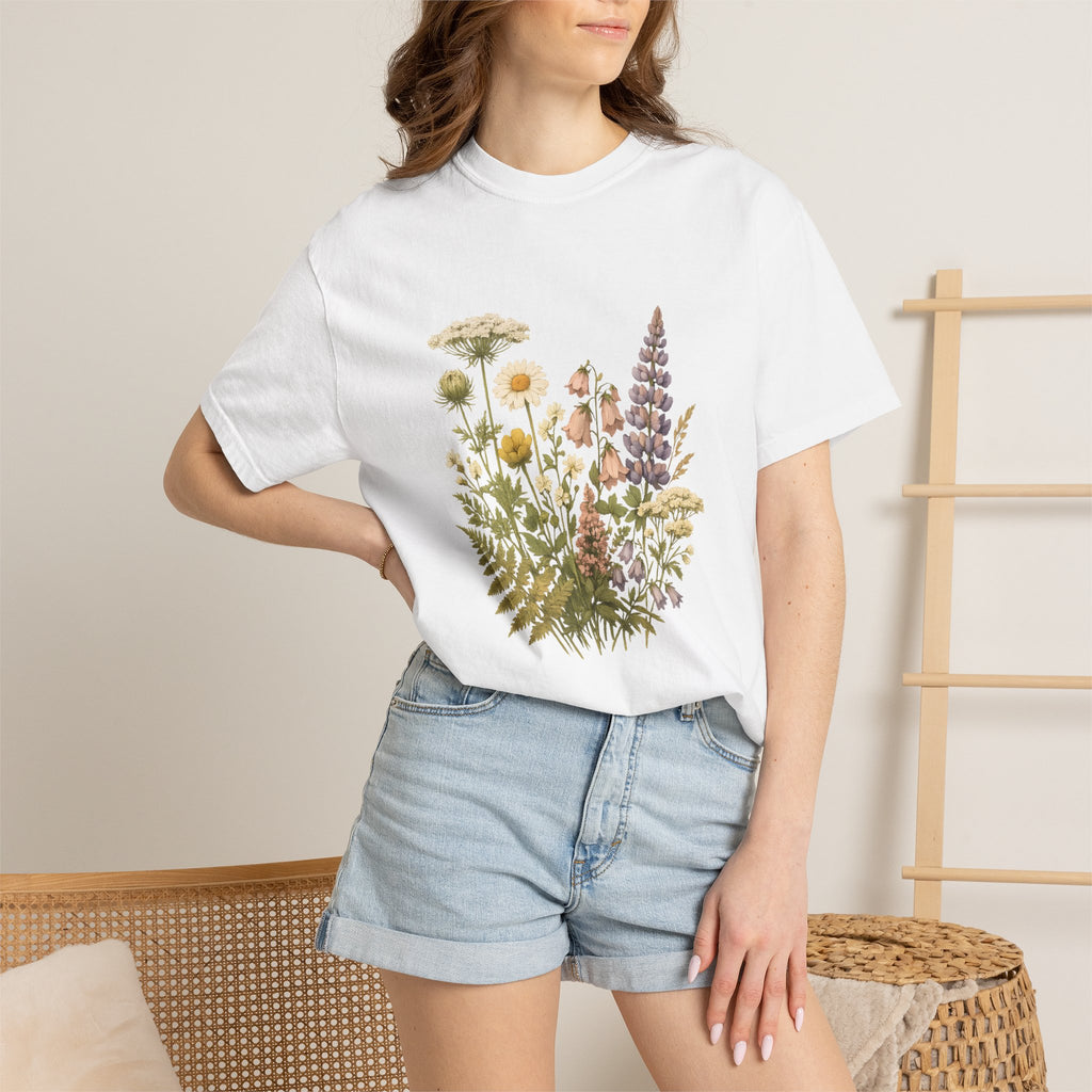 Wildflower Bouquet T-shirt | Botanical Meadow Floral Print