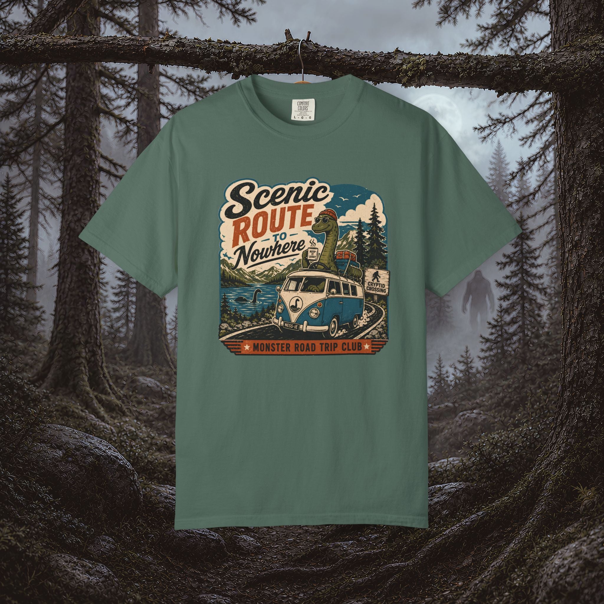 Scenic Route Vintage Camper Nessy T-Shirt — Road Trip Adventure Tee
