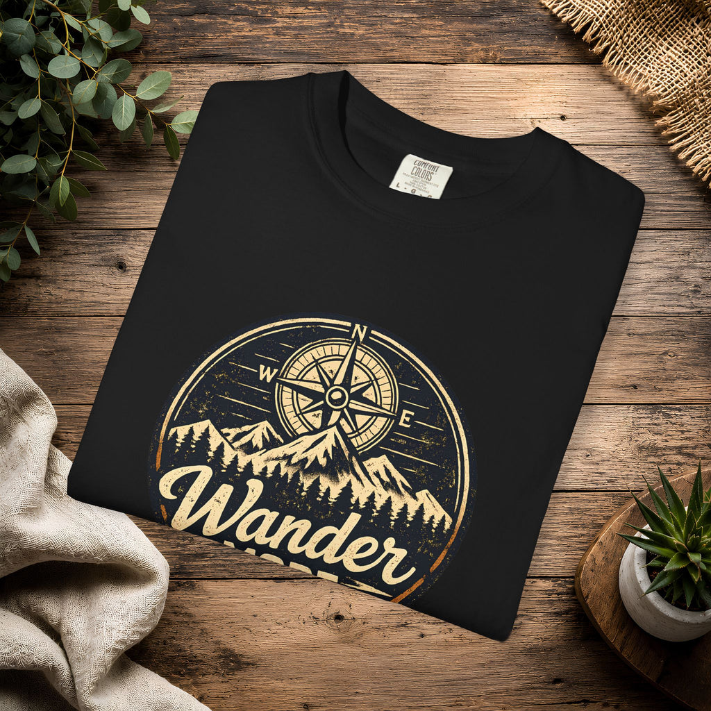 Wander More T-Shirt — Adventure Compass Graphic Tee