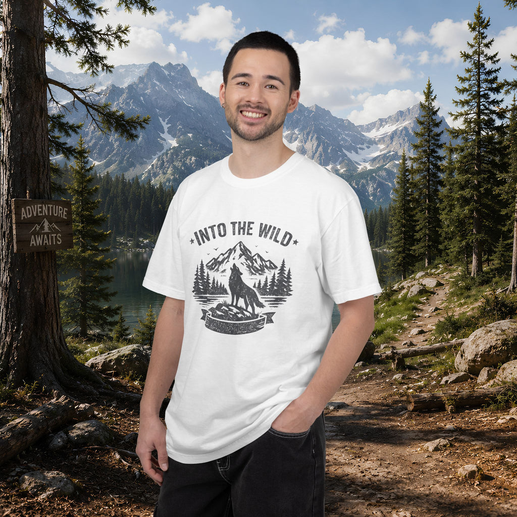 Into the Wild Wolf T-Shirt — Mountain Camping Adventure Tee
