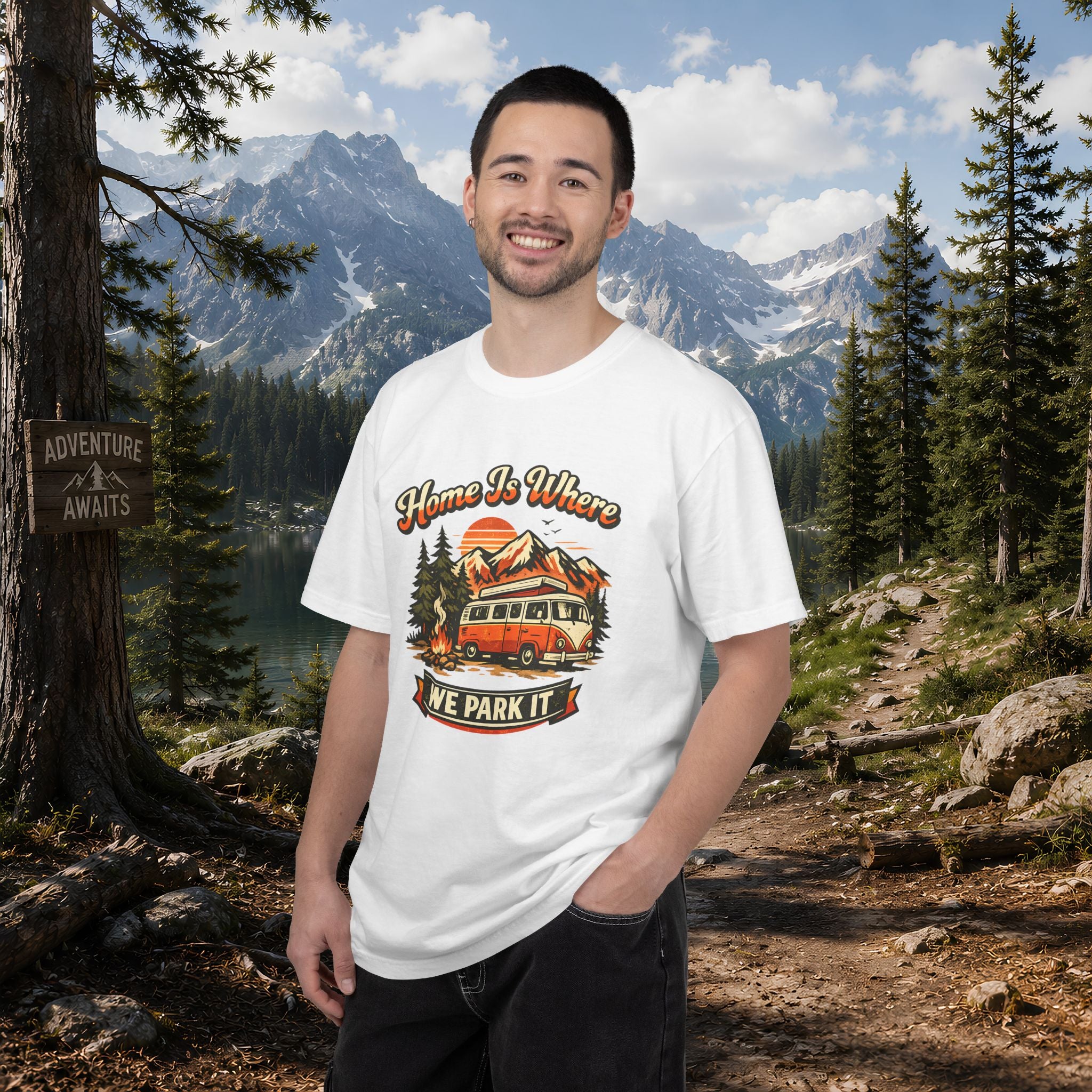 "Home Is Where We Park It" Camper Van Graphic Tee
