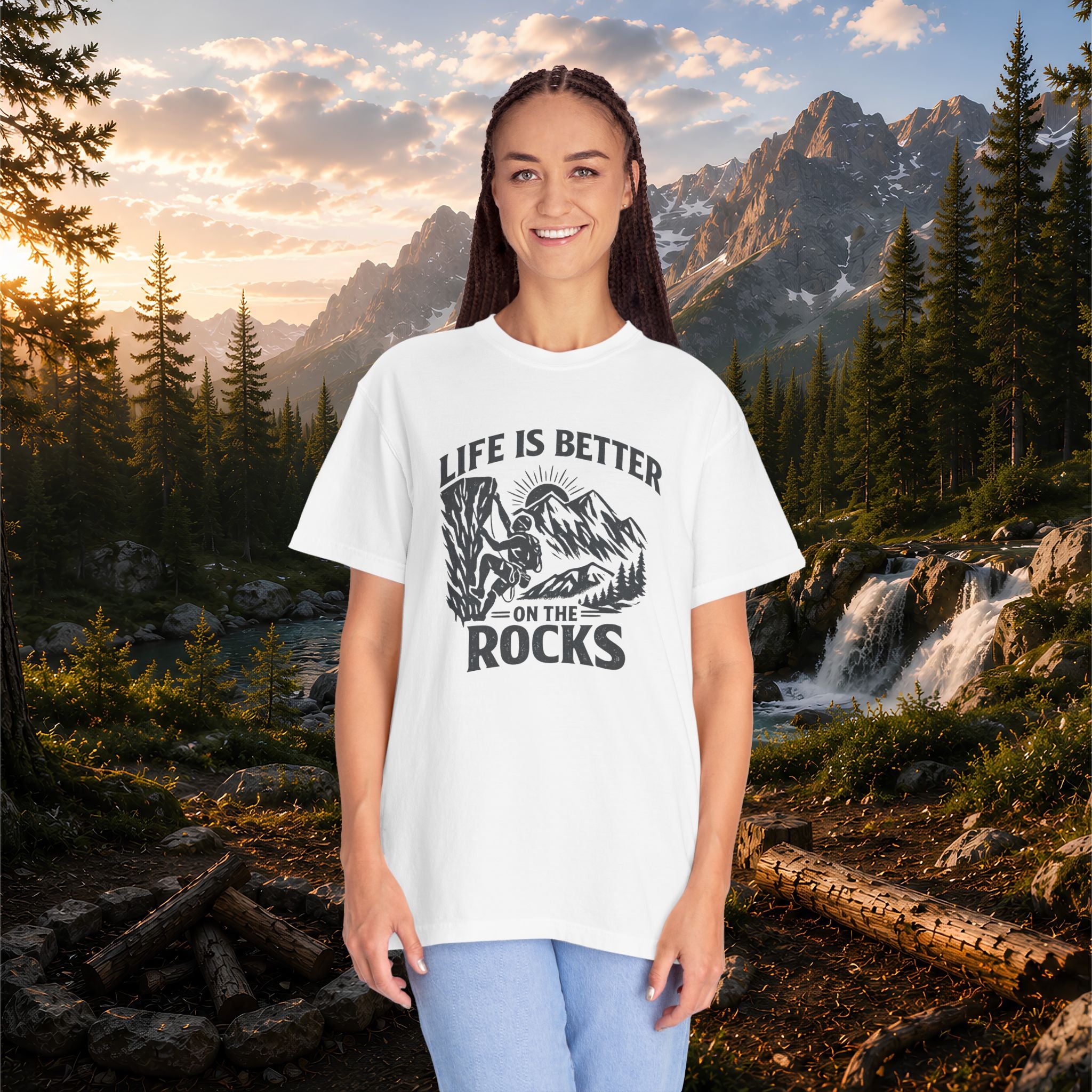 Life Is Better on the Rocks Mountain T-Shirt - Climbing Tee