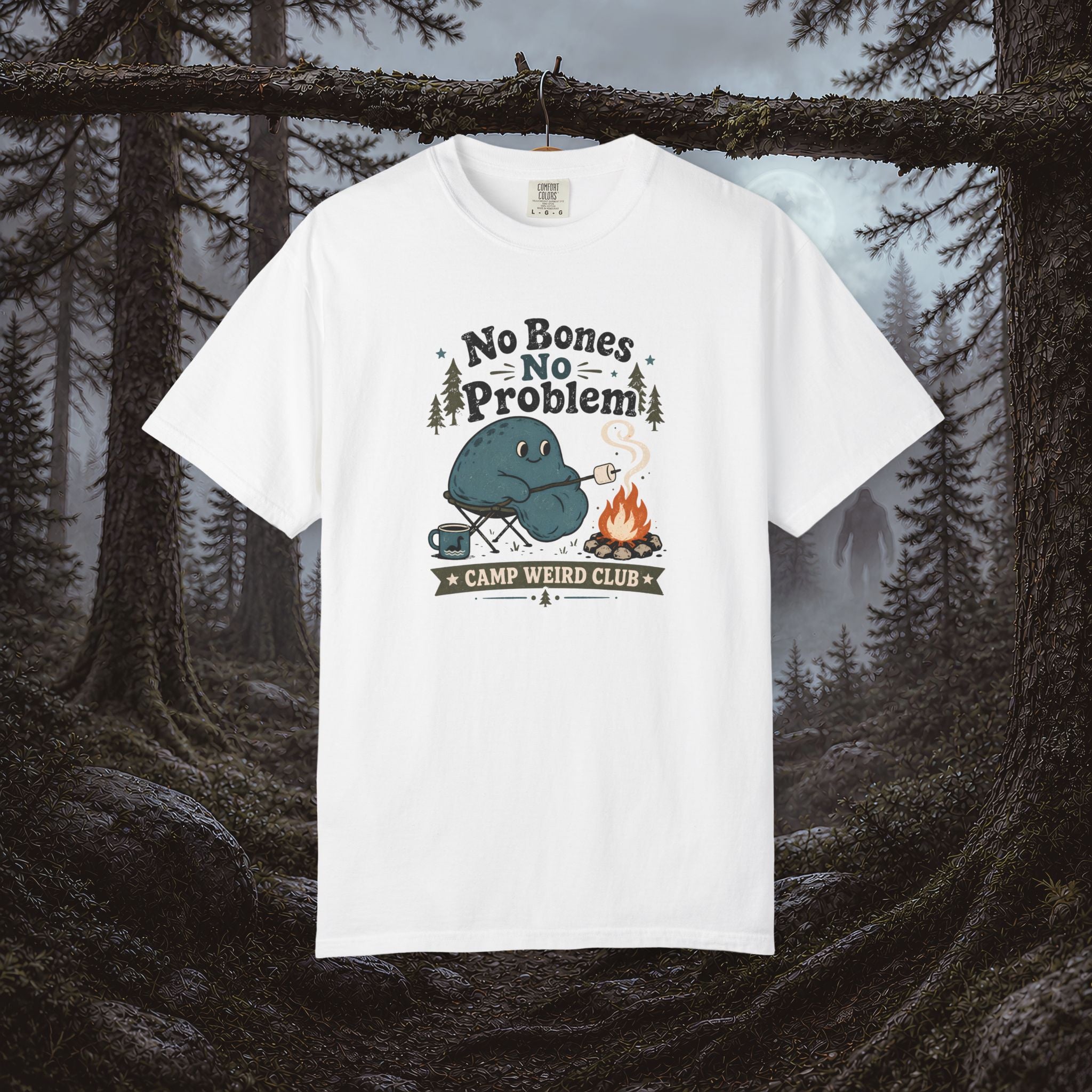 No Bones No Problem — Kinderhook Blob Campfire T-Shirt