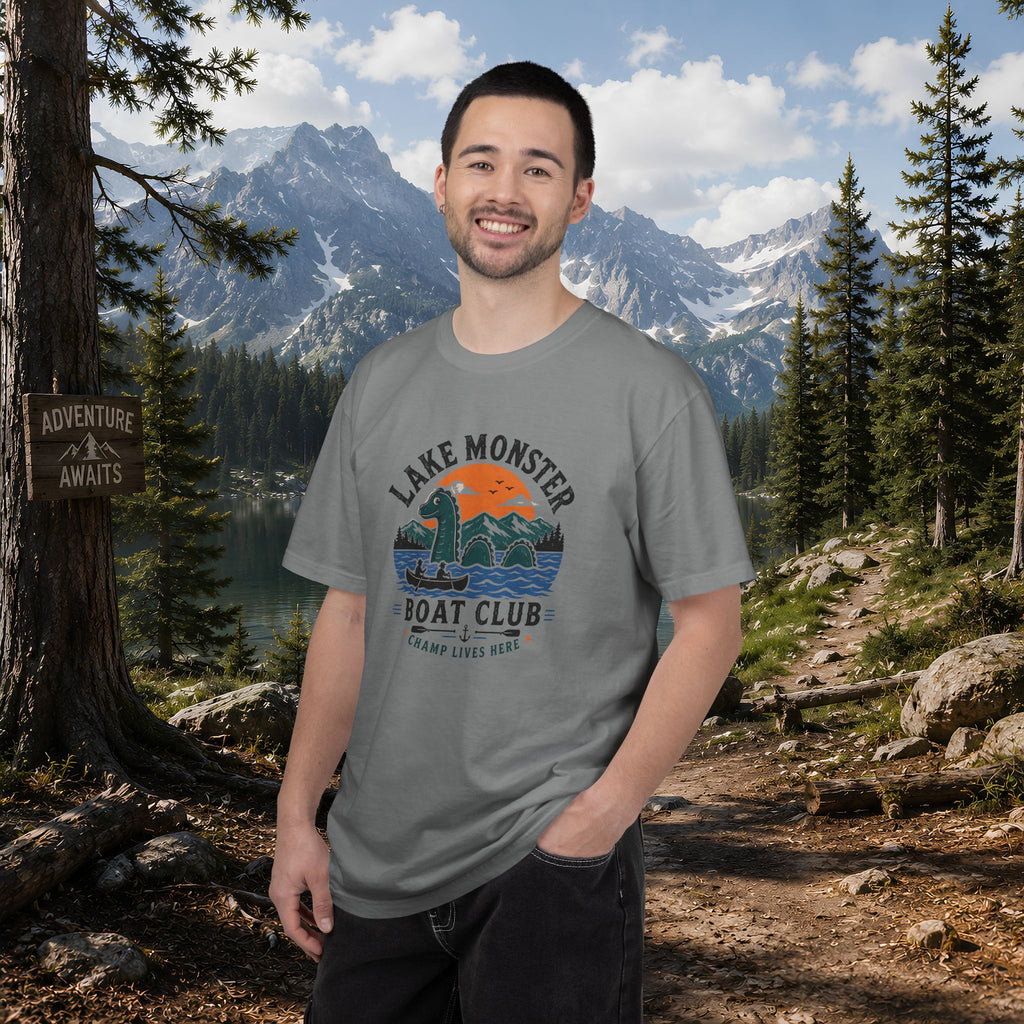 Champ Lake Monster Boat Club T-Shirt — Retro Nautical Crew Tee