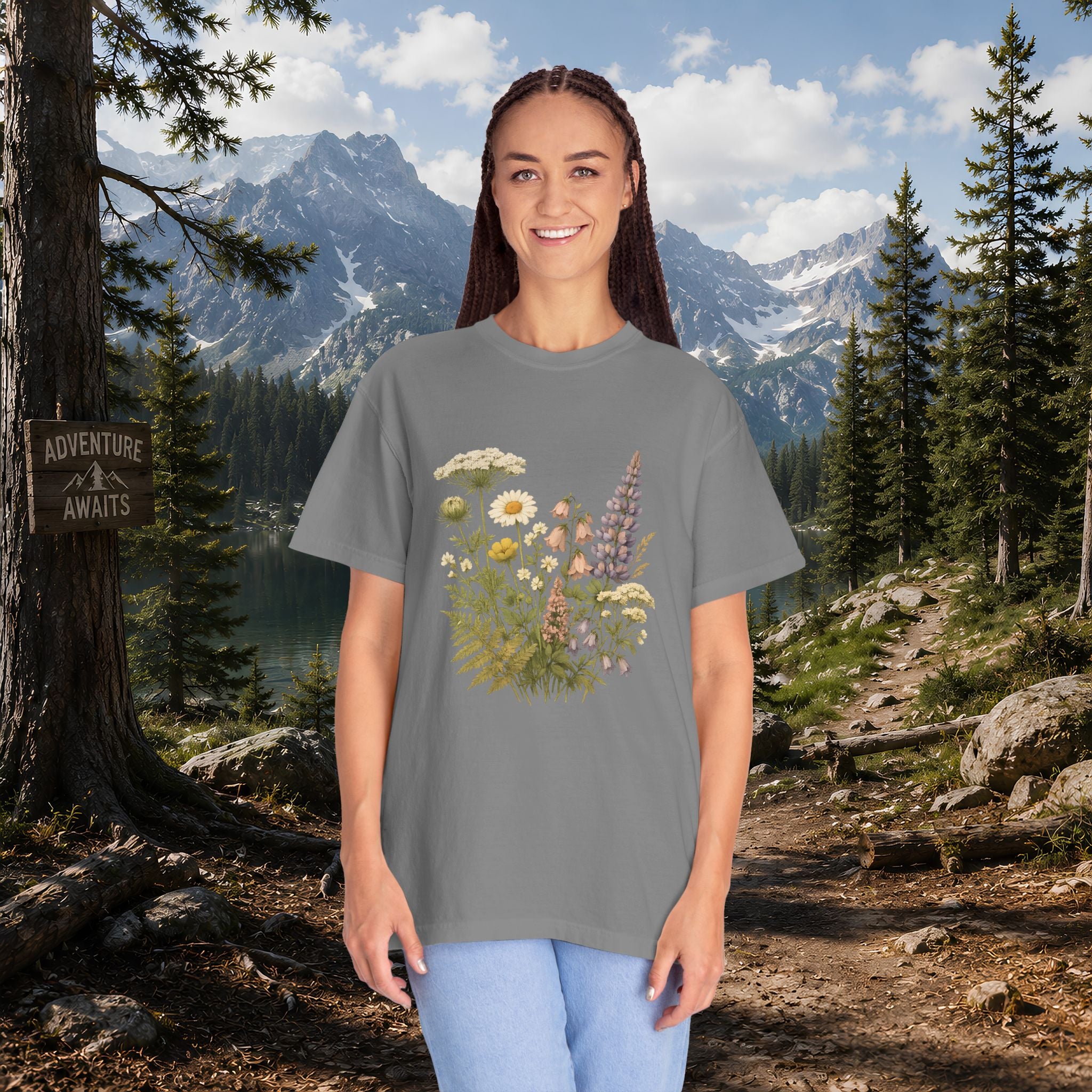Wildflower Bouquet T-shirt | Botanical Meadow Floral Print
