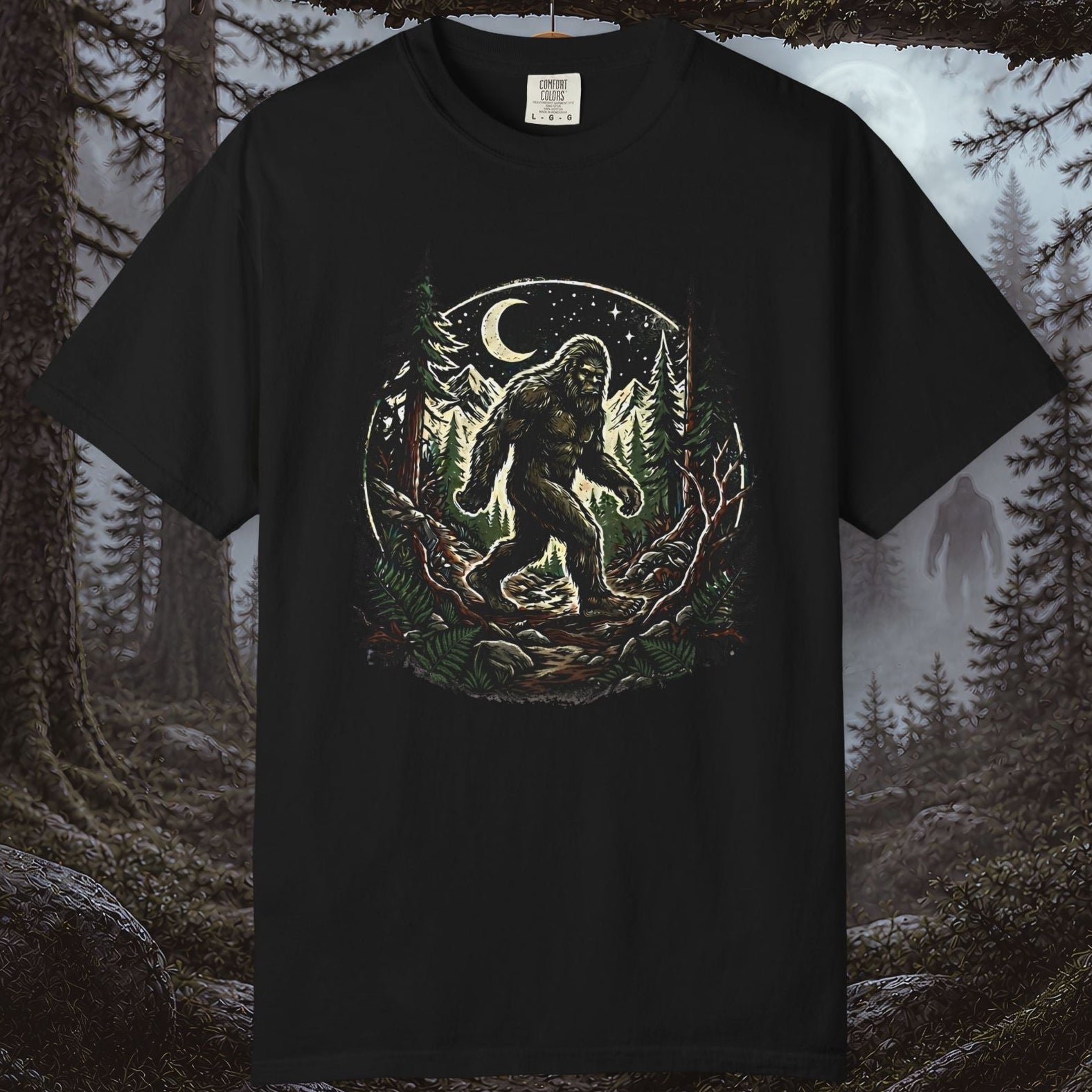 Bigfoot Forest Night T-Shirt