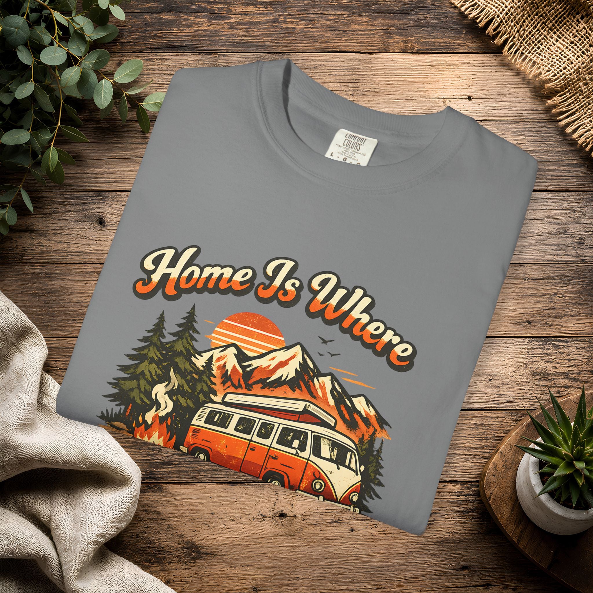 "Home Is Where We Park It" Camper Van Graphic Tee