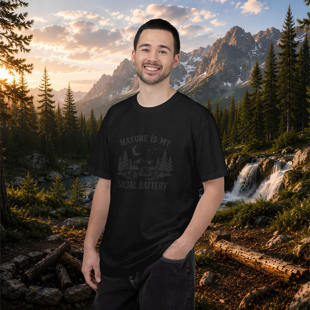 Nature Is My Social Battery T-Shirt — Outdoor Enthusiast Graphic Tee