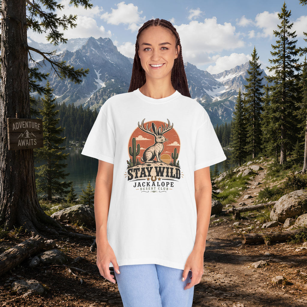 Stay Wild Jackalope T-Shirt — Vintage Desert Adventure Tee