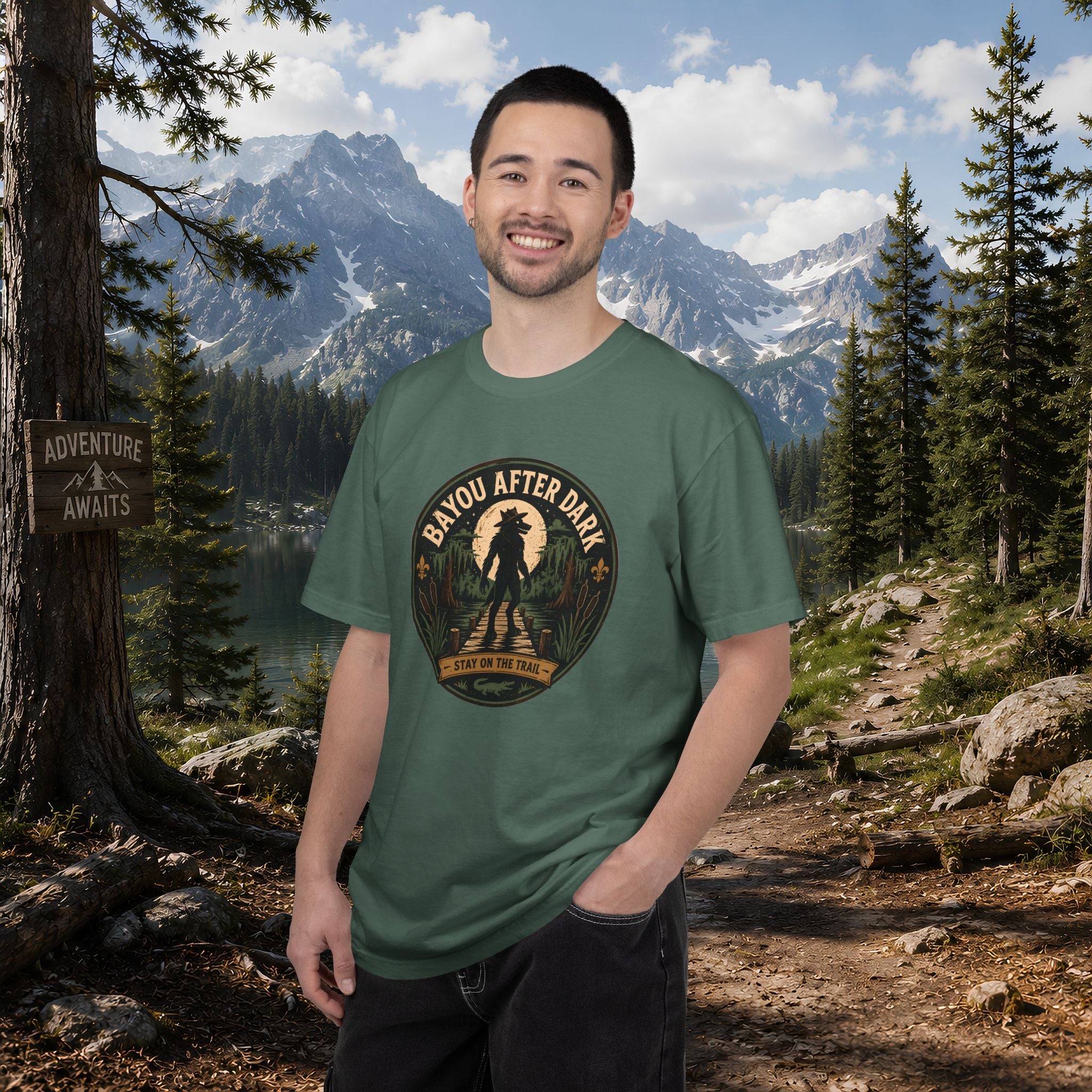 Rougarou Bayou After Dark T-Shirt — Swamp Cryptid Graphic Tee