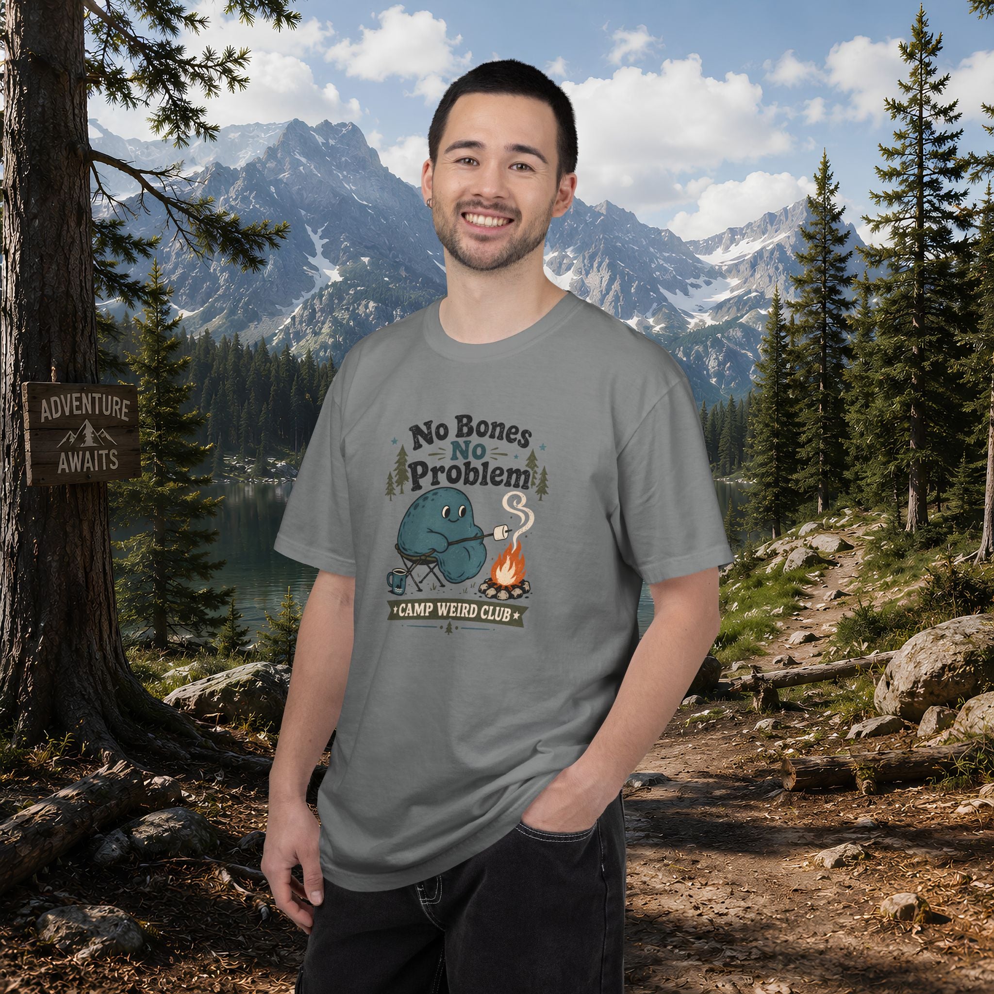 No Bones No Problem — Kinderhook Blob Campfire T-Shirt